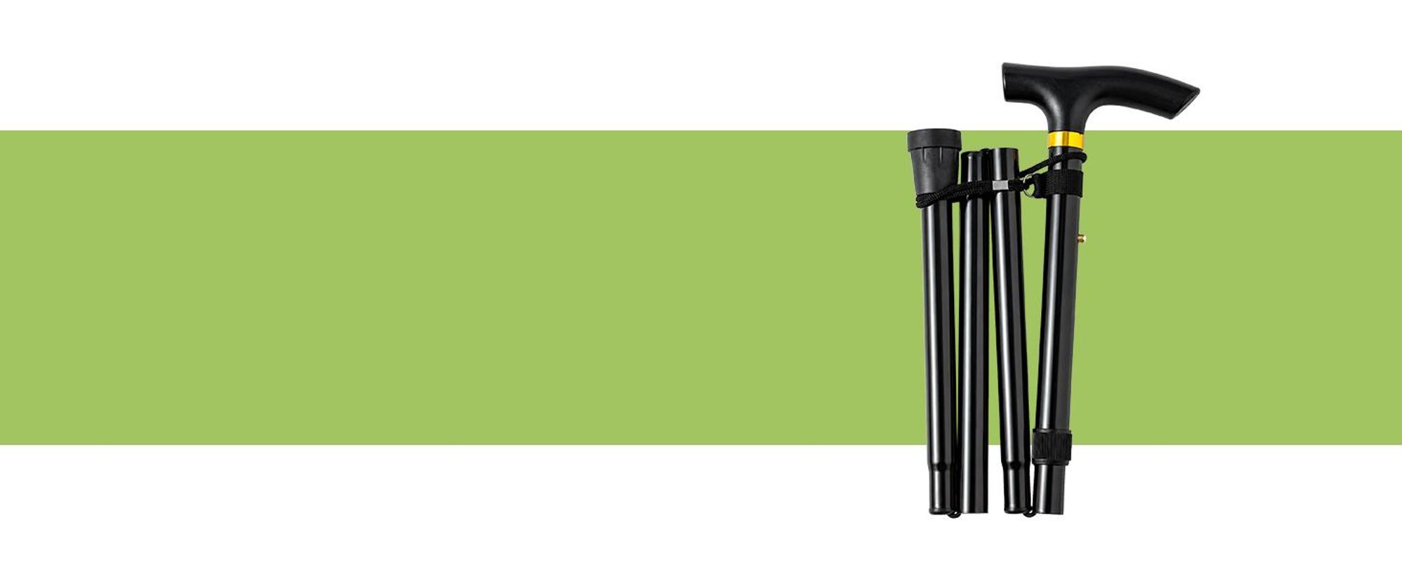 KRUMAD Gehstock klappbar höhenverstellbar 82–92 cm, Teleskop Gehstock für Senioren, faltbare Gehhilfe mit rutschfestem Stand, Schwarz