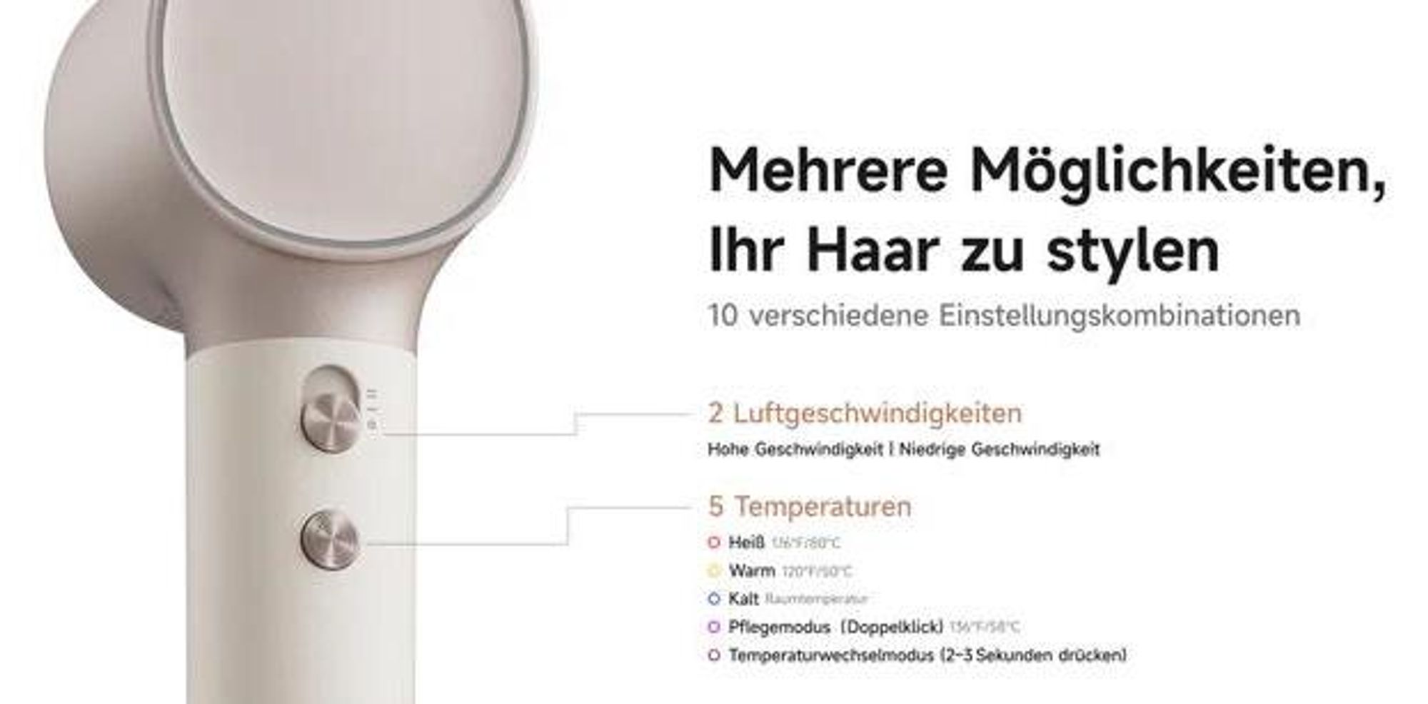Laifen Neo Special Haartrockner – Hochgeschwindigkeits-Föhn mit Ionen-Technologie, Öldiffusions-Düse, Temperaturkontrolle & Magnetaufsätzen
