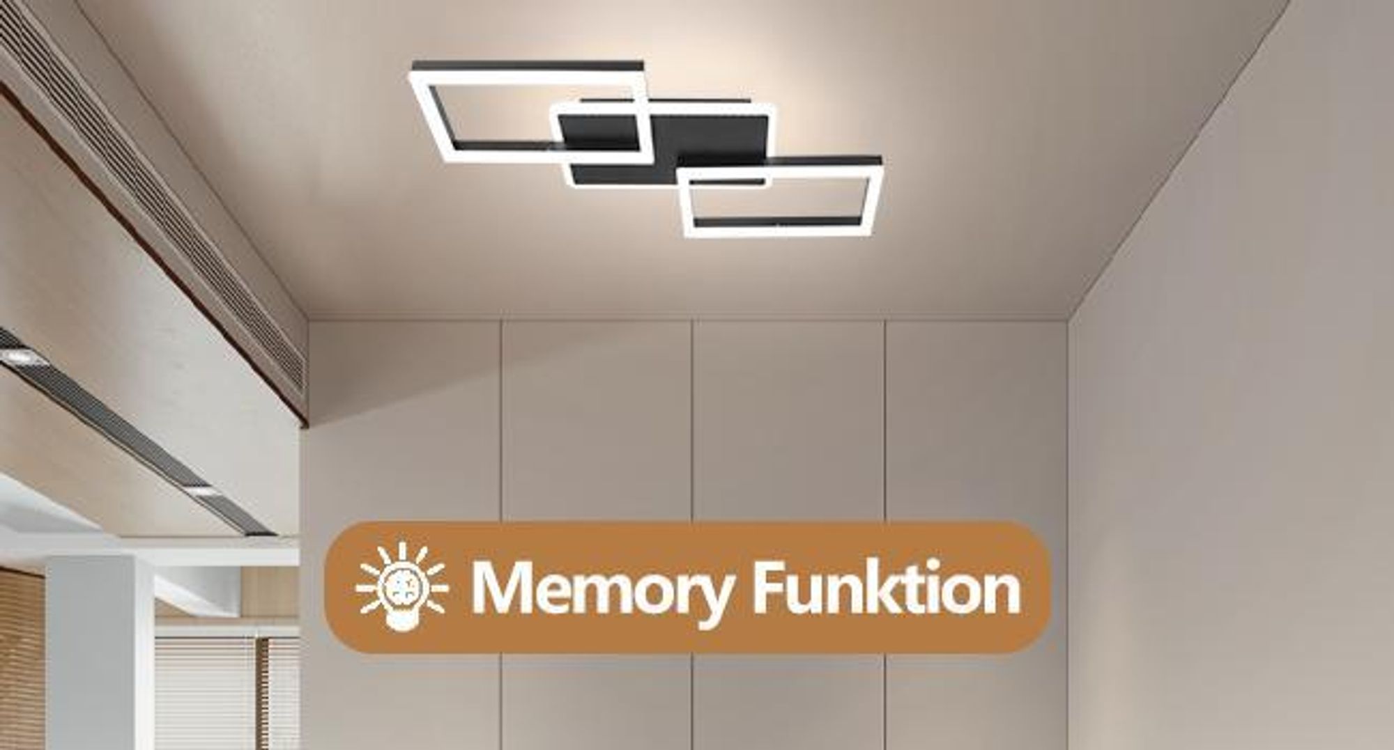 ZMH LED stropné svietidlo Stropné svietidlo do obývačky - 48W stmievateľné svietidlo do spálne Čierny plochý dizajn s diaľkovým ovládaním Kovové moderné kuchynské svietidlo