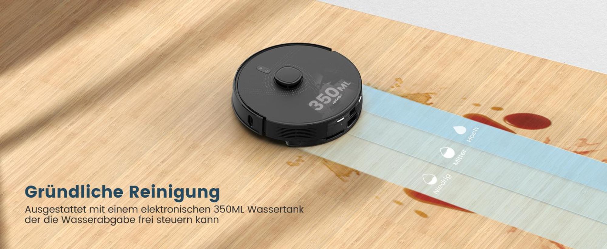 AIRROBO Nass-Trocken-Saugroboter L40 Plus Sauger und Wisch Staubsauger mit Wischfunktion Absaugstation, 5500Pa, 180min, 200m², 60 Tage freihändig