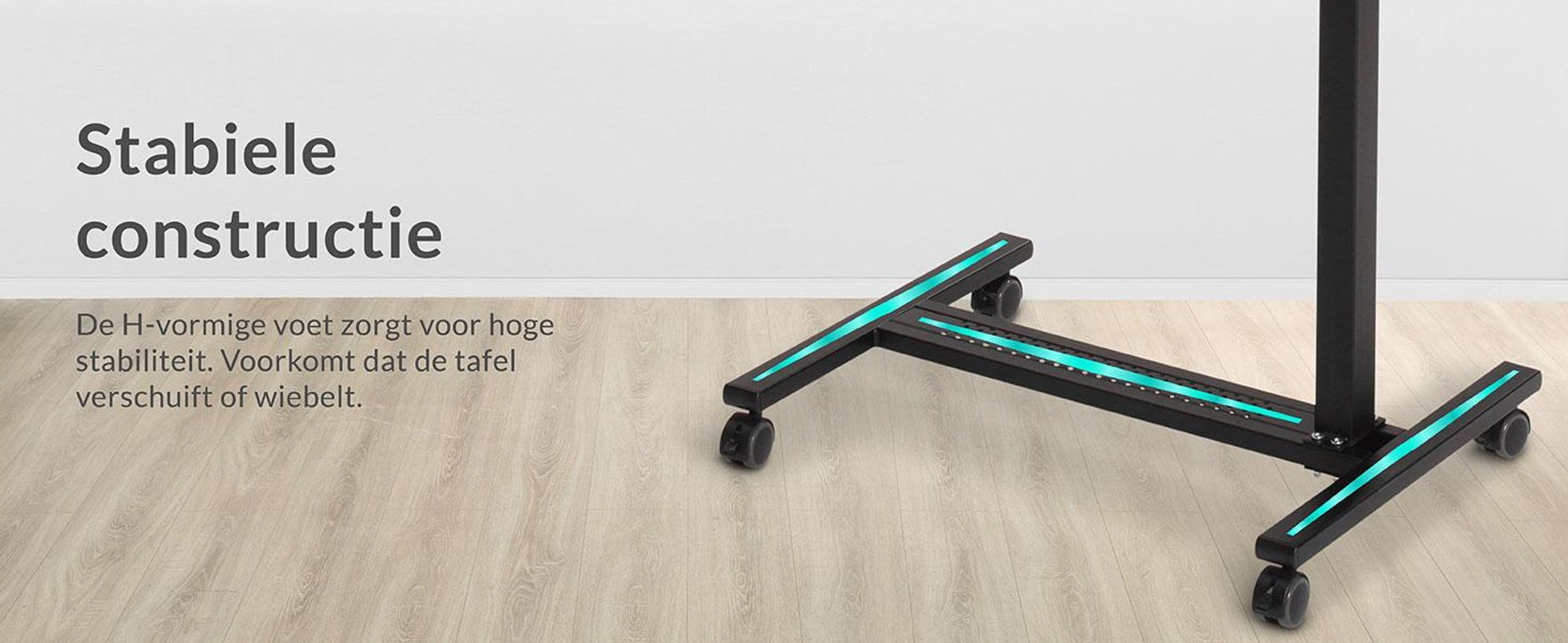 ELONEO mobiele bedtafel op wielen, verstelbare hoogte/breedte, kantelbaar/opklapbaar tafelblad, nachtkastje voor ziekenbed, verpleegbed, laptoptafel (zwart)