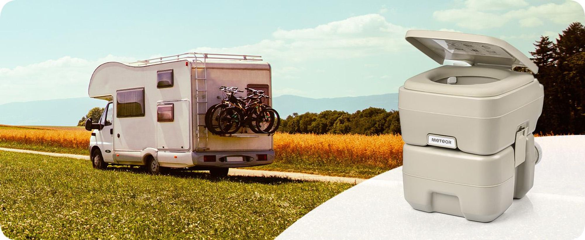 Campingtoilette, Tragbare Toilette, Reisetoilette Meteor 20L mit Spülung
