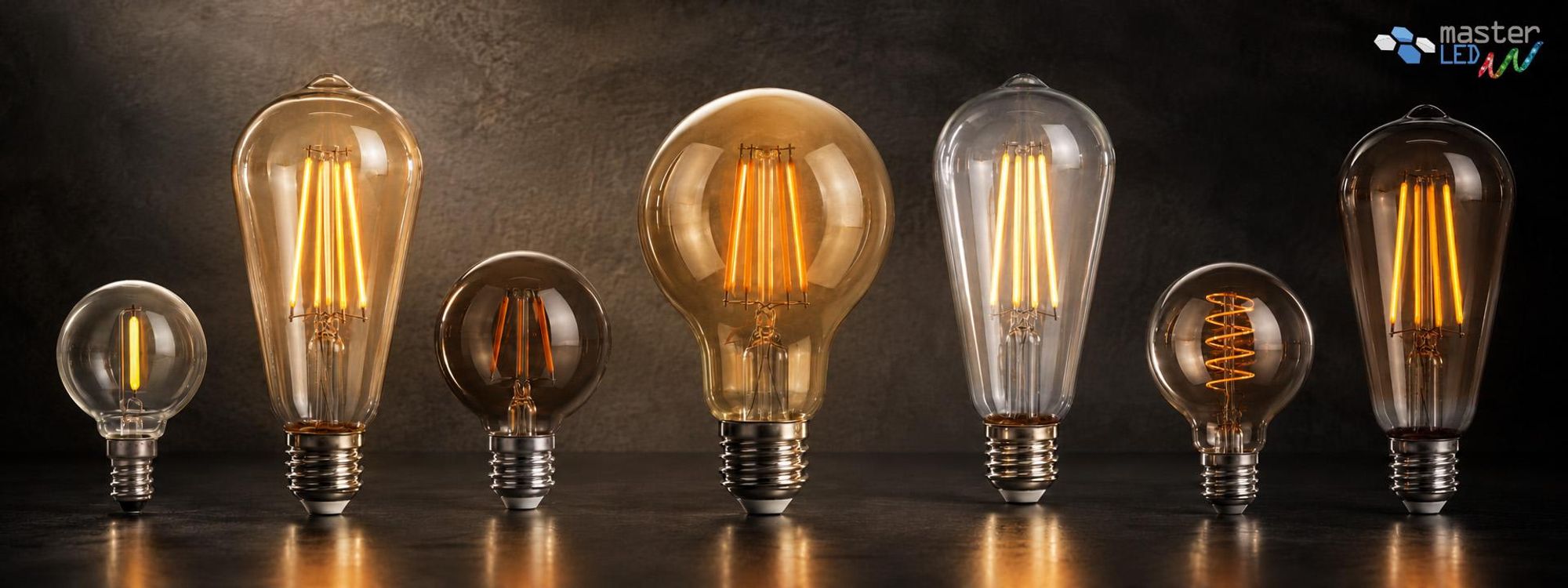 MasterLED E27 A60 Filament LED - 6W 440lm - Leuchtmittel - 2700K Warmweiß – 6er Set
