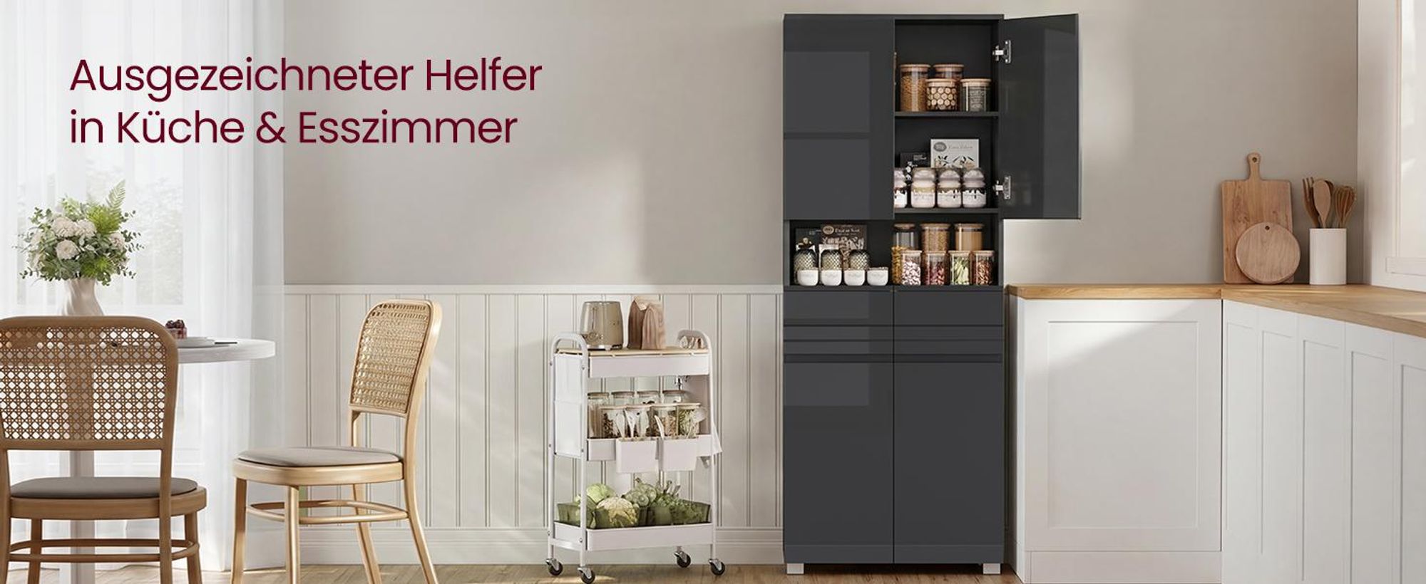 VASAGLE Hochschrank mit Schublade, verstellbaren Ablagen, Badschrank für Badezimmer, offenes Fach, 170 cm, schwarz