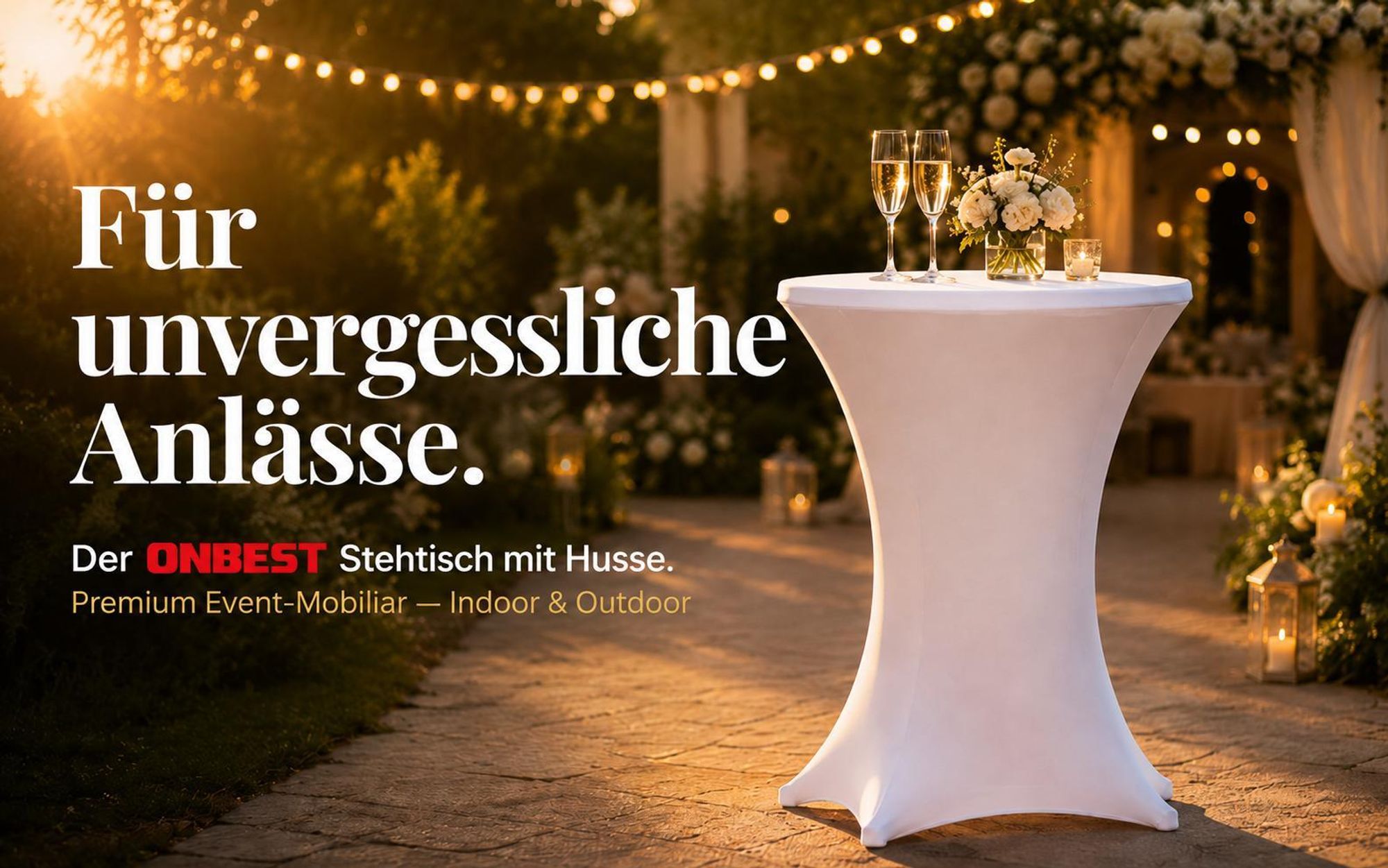 ONBEST Stehtisch | klappbar | mit Husse | Ø 80 cm | 60 kg | Tragkraft | 110 cm Höhe | Kratzfest | Wetterfest
