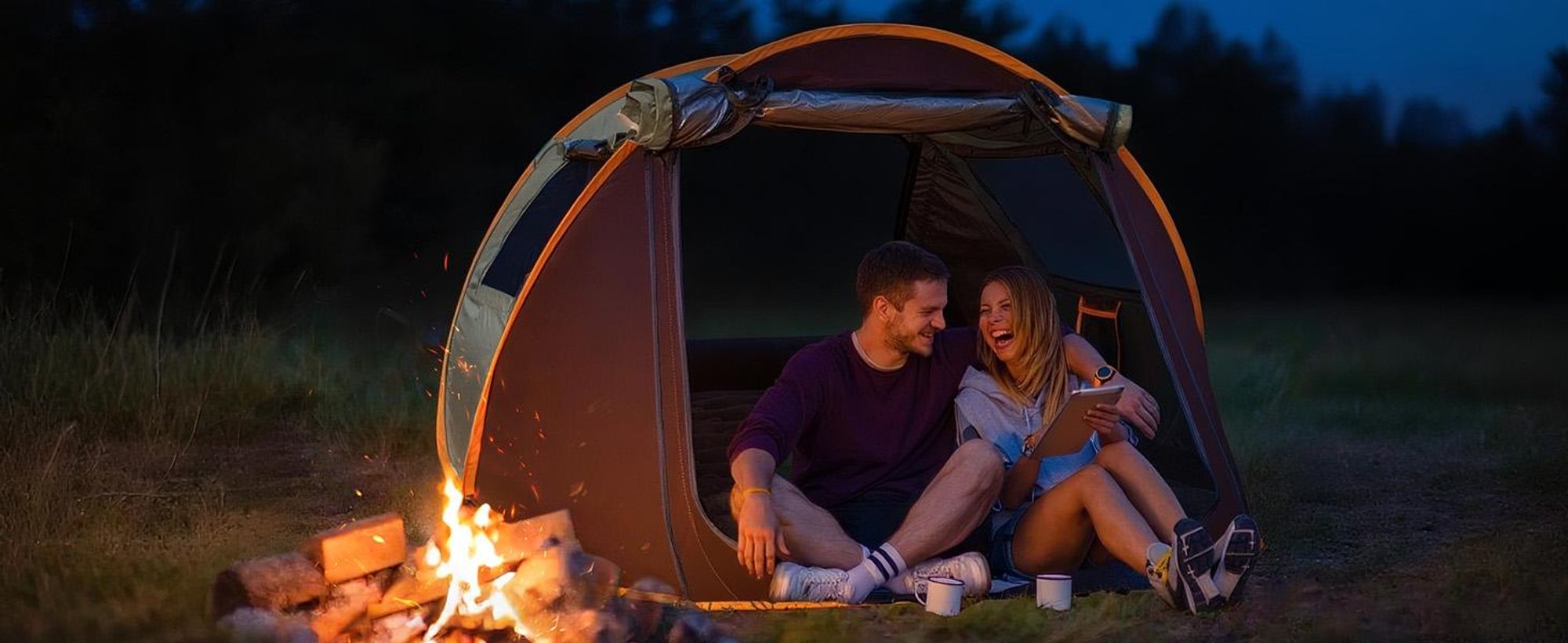 Pop Up Zelt, Wurfzelt für 2 Personen, Campingzelt, Wasserdicht, Trekking und Camping Sofortzelt, mit Heringe, Spannseile, für Familien, Camping