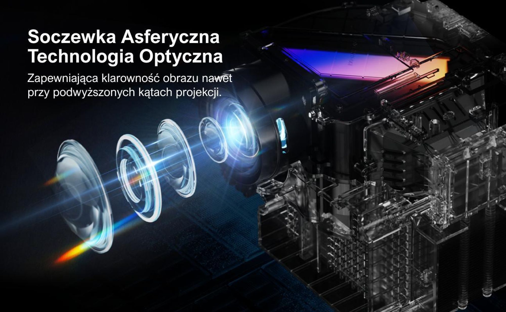 Projektor ULTIMEA Nova C40 z dekodowaniem 4K i systemem Android TV 11.0, 1000:1, Dolby Audio, 600 ANSI, HDR10&HLG, bez statywu z gimbalem 90°