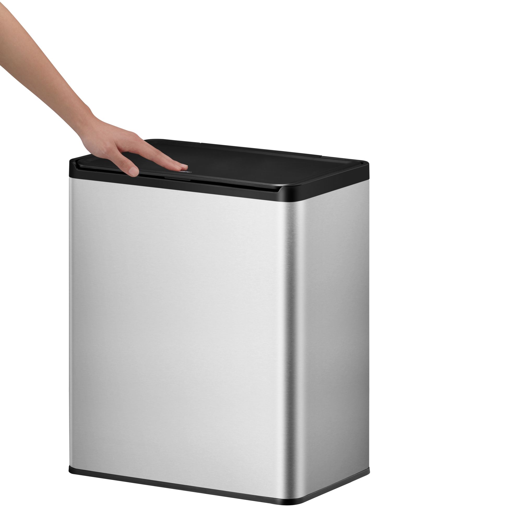 EKO - Essential Touch Recycler Abfalleimer 20+20 Liter - Stainless steel Polypropylene  - Matt Edelstahl, Schwarz