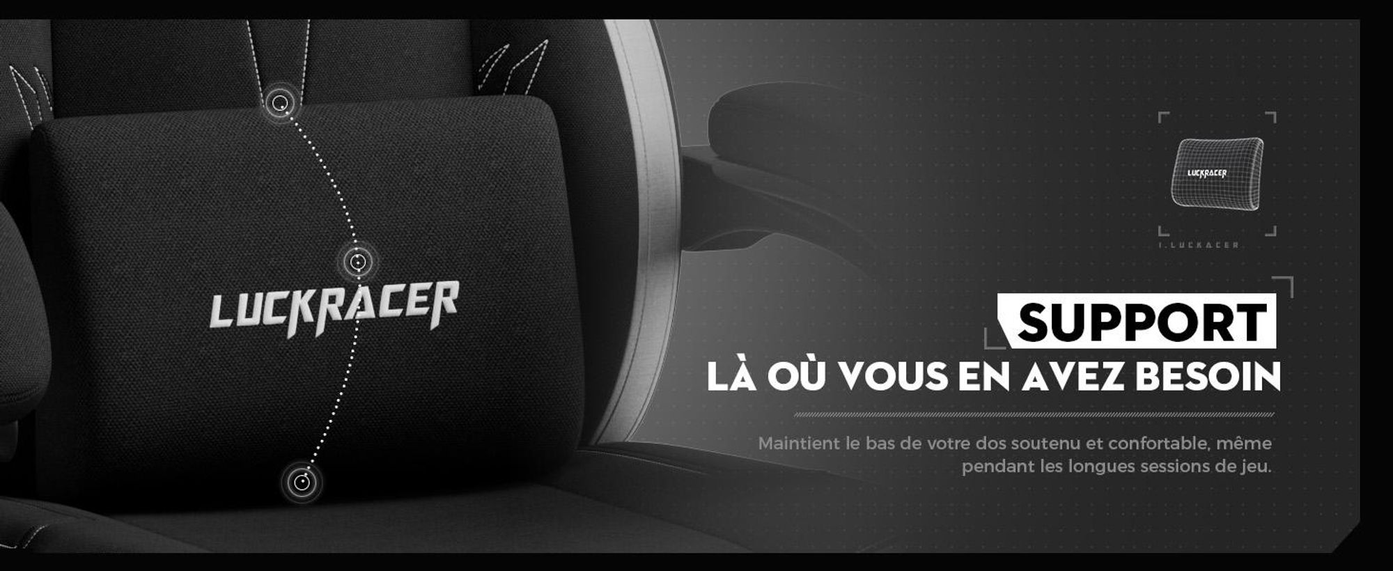 Chaise de jeu GTPLAYER Fauteuil de jeu ergonomique Chaise de bureau PC Gamer Racing chaise en tissu, coussin d'assise en plumes avec repose-pieds noir