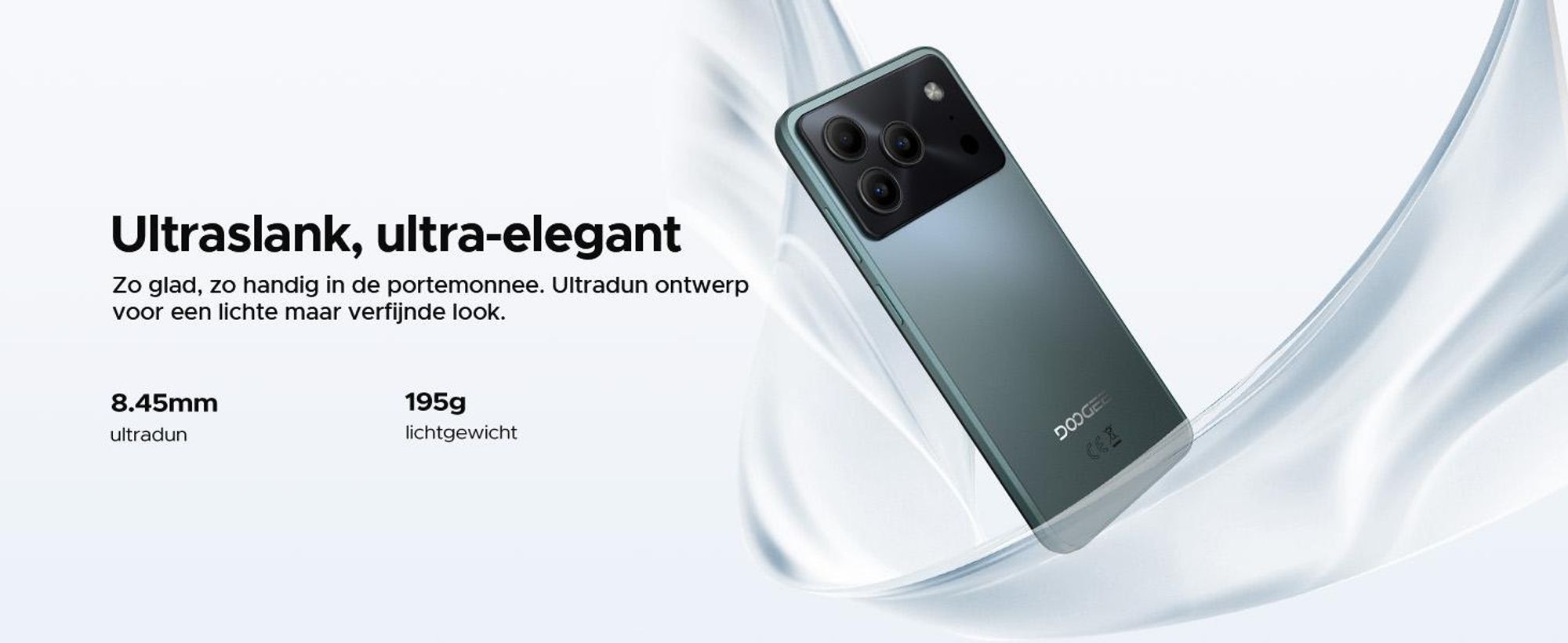 DOOGEE Note56 Pro Smartphone, Android 16, 6,56" scherm met 90Hz, 6150mAh batterij, 32GB RAM + 128GB opslag, 4G Dual-SIM, 13MP camera, NFC, vingerafdruksensor, gezichtsherkenning