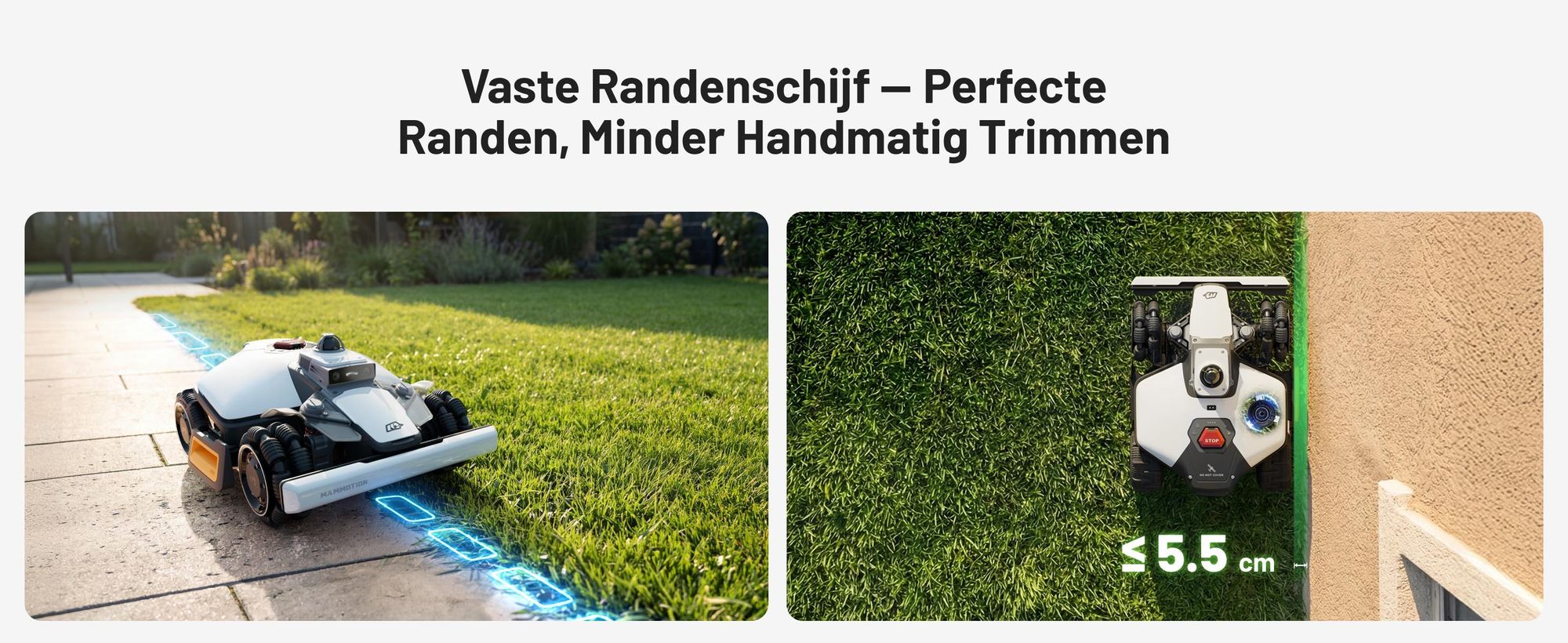 Robotmaaier Mammotion LUBA Mini 2 AWD 1500, met garage en wasstandaard, zonder kabel, voor 1500 m², kanten maaien, hellingen 80%, auto-kartering, APP