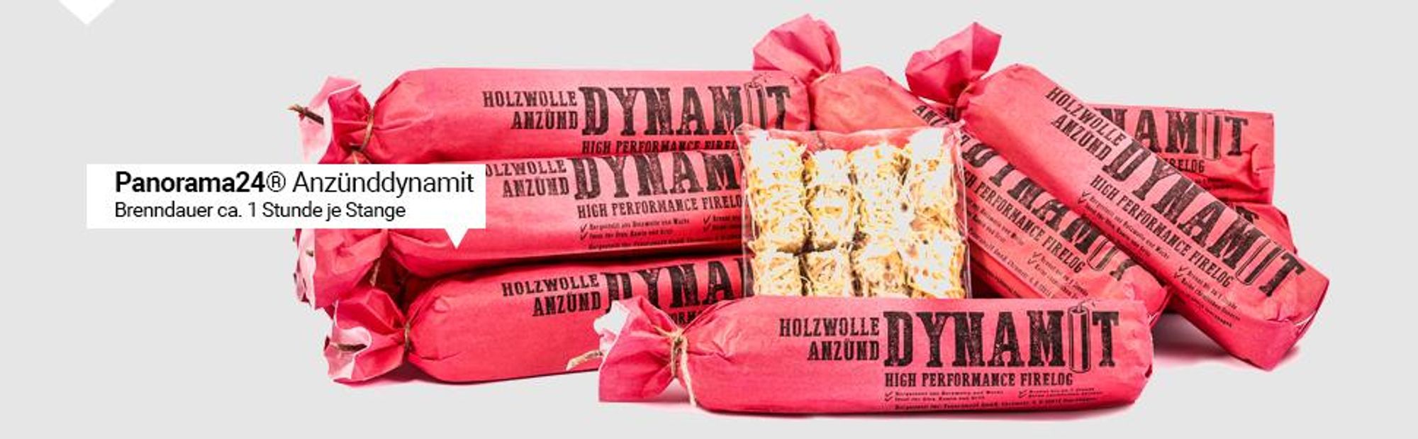 XXL Holzwolle Anzünder in Dynamitoptik, 12 Stück,Brenndauer ca.1h, Kaminanzünder