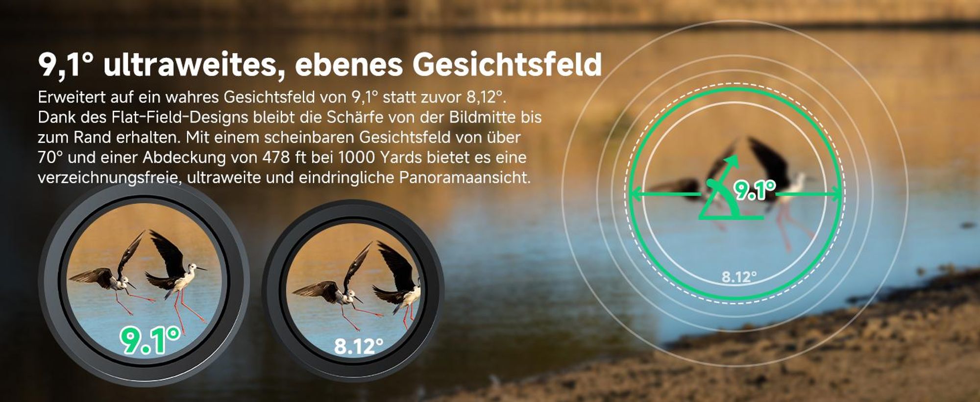 Svbony SA207 PRO APO 8x42 Fernglas mit Tragetasche, mit Ultraweitem 9,1 Grad Sichtfeld, IPX7 Wasserdicht und Beschlagfrei,  für Vogelbeobachtung