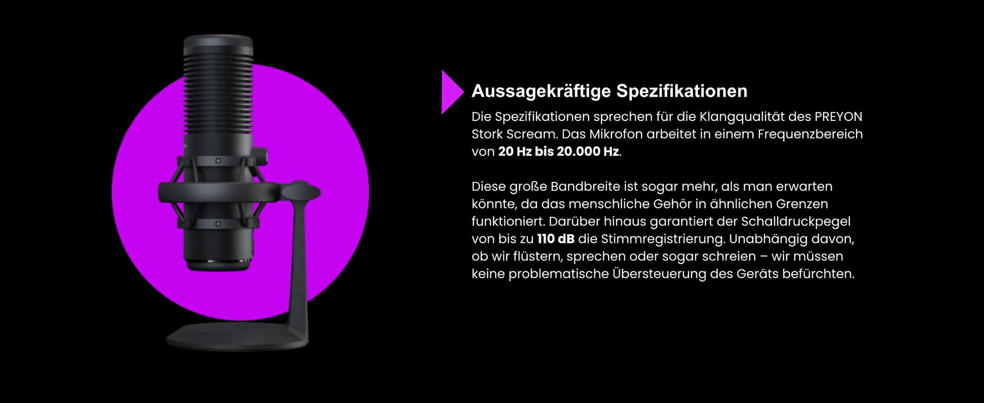 PREYON Stork Scream Gaming Mikrofon PC - USB Mikrofon Streaming Microphone Podcast Mikro Stand Mikrofon Für PC Studio Mikrofon Mit Arm Aluminium