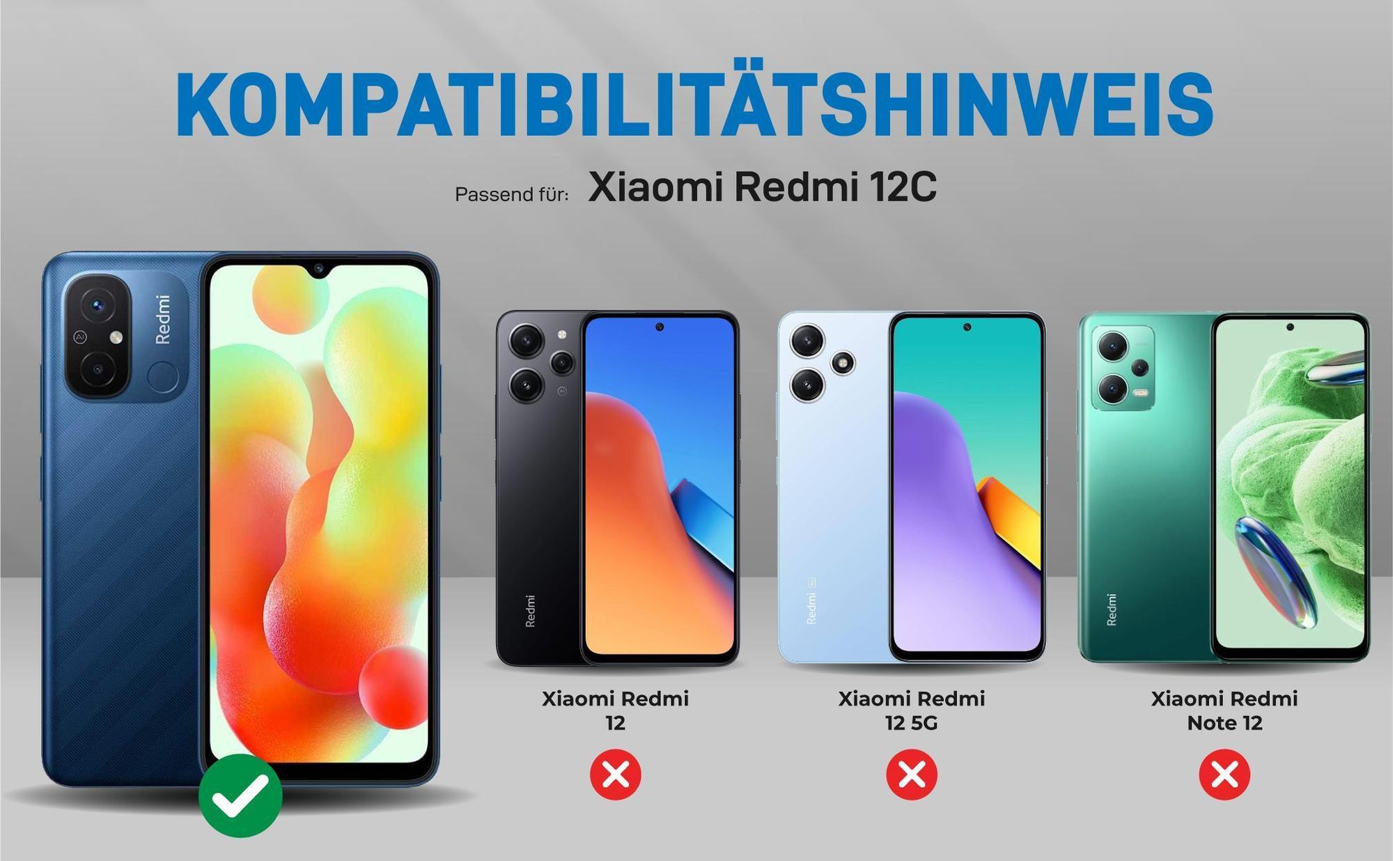 Kompatibilitätshinweise Hülle für Xiaomi Redmi 12C