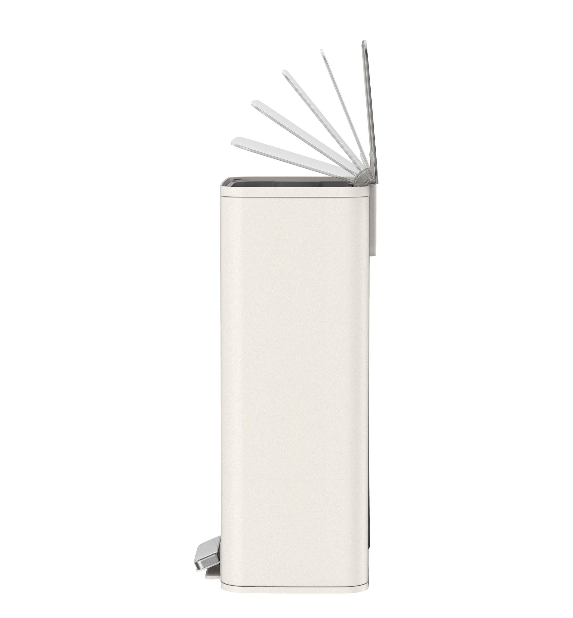 EKO - Marina Poubelle à pédale 30 litres - Acier inoxydable Plastique - Blanc crème