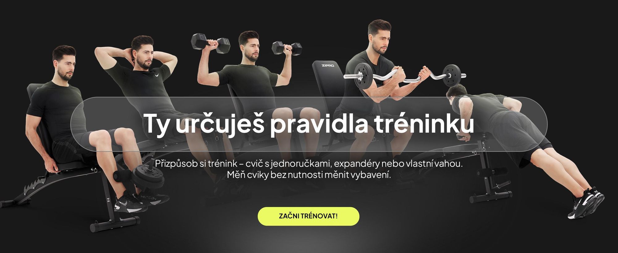 Multifunkční tréninková lavice Zipro Volume s posilovačem nohou a bicepsovými svaly pro trénink celého těla, nastavitelná lavice, černá, nosnost 230 kg