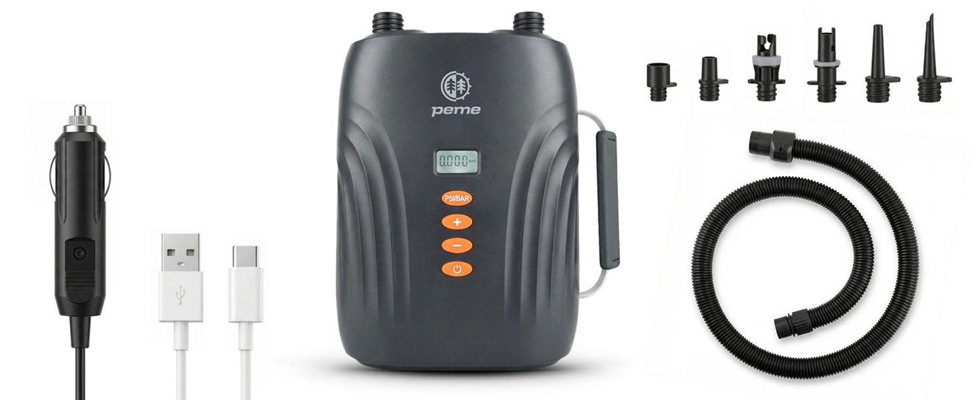 PEME Hydro Elektrische SUP Pumpe mit Akku 4000 mAh 12V Auto Luftpumpe Kompressor 20 PSI Aufpumpen Abpumpen Kabellos für Stand Up Paddle Schlauchboot