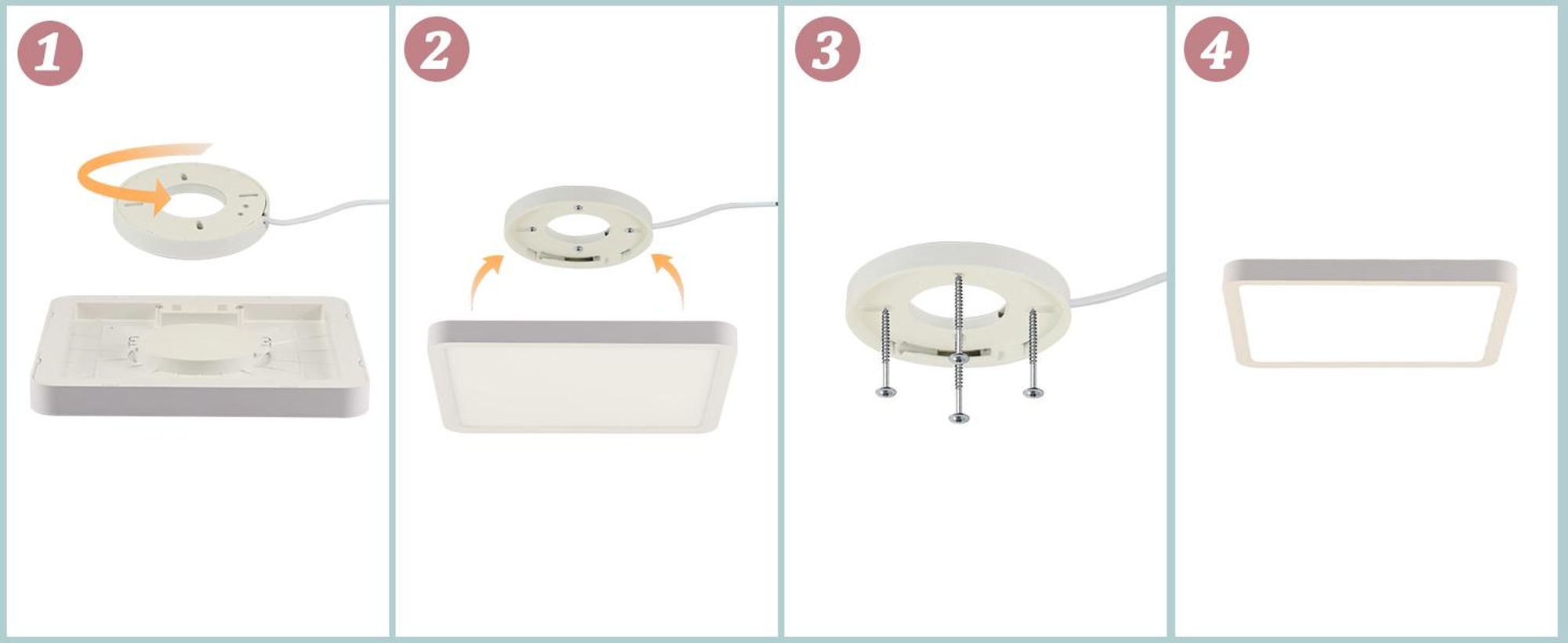 ZMH LED Plafonnier Blanc Plat Plafonnier 18W 23CM Angulaire Chambre Plafonnier IP20 4000K pour Cuisine Couloir