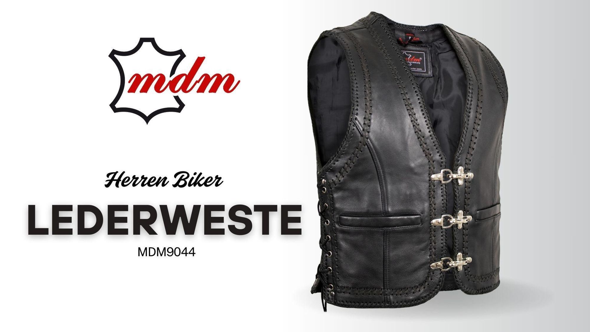 Herren Lederweste Bikerweste Motorradweste Clubweste Rockerweste Kutte Lederkutt(M)