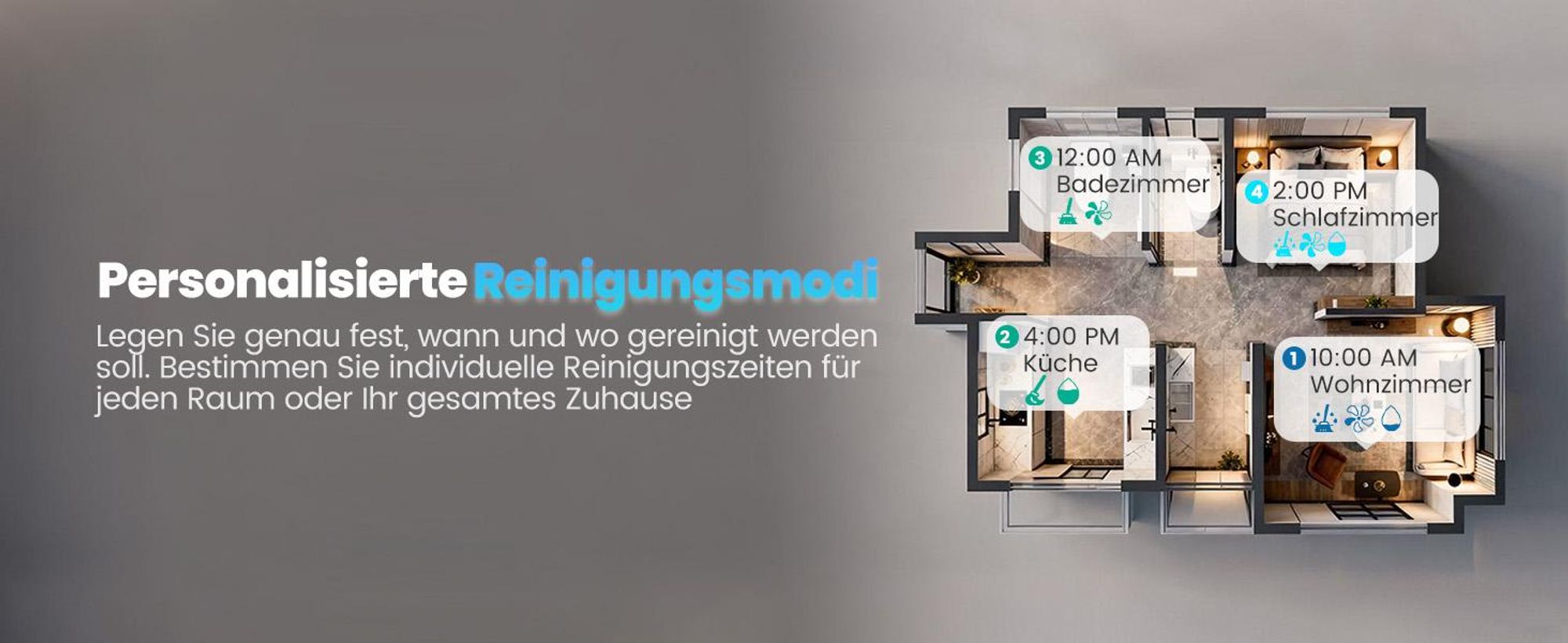 AIRROBO Q20+ Saugroboter mit Wischfunktion, Intelligente Lidar Navigation & Mapping Staubsauger Roboter, 8000 Pa Saugkraft, 150 Minuten Laufen