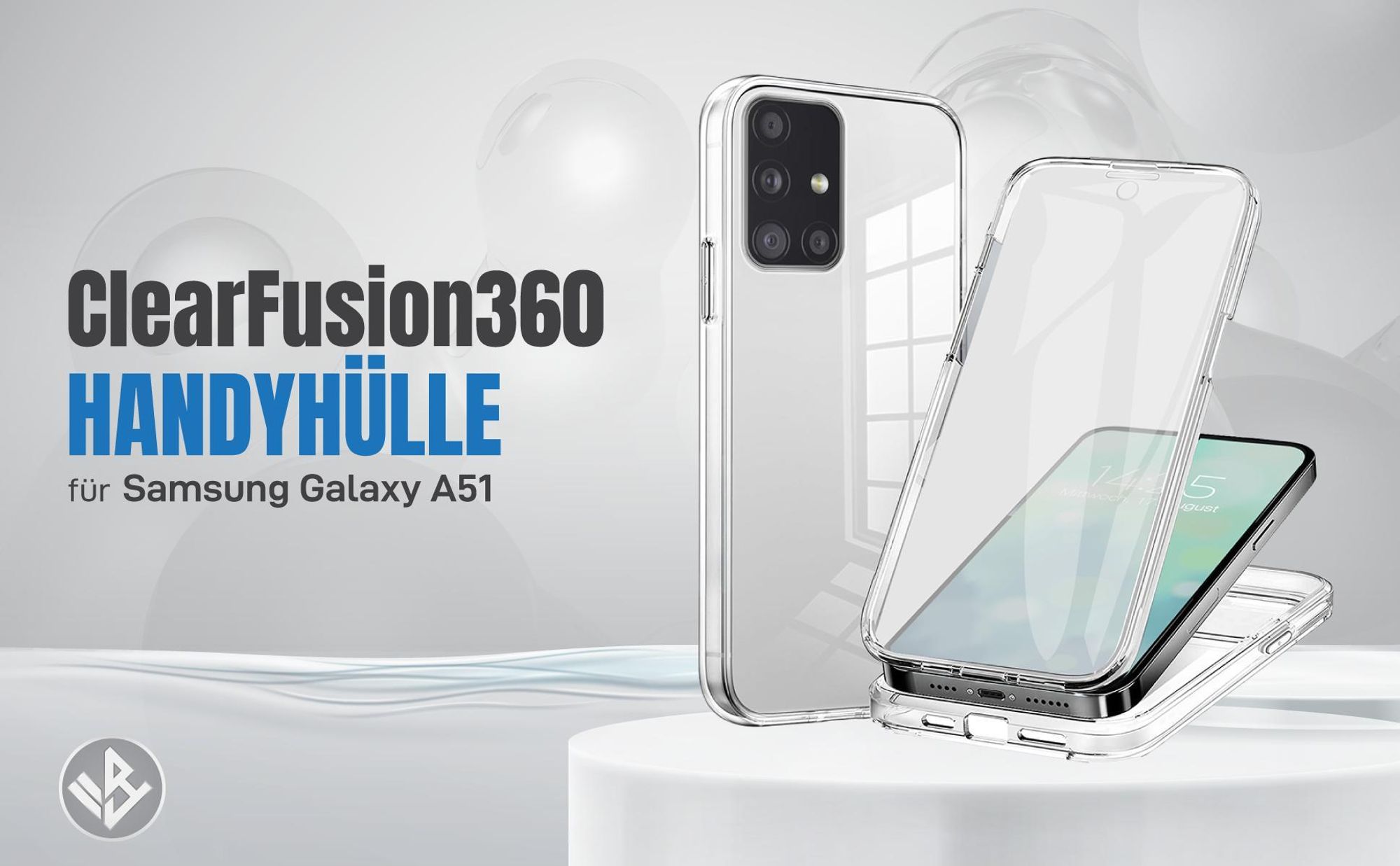 Transparente 360 Grad Hülle für Samsung Galaxy A51 mit Kameraschutz