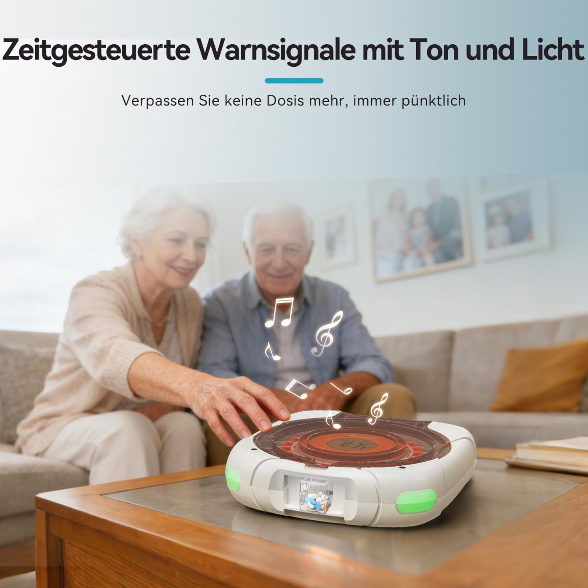 Retekess TH017 Smart Pillenbox, automatischer Tablettenausgabe, LCD-Display, Klingeltöne, Power-off-Speicherfunktion, für Haushalte, Senioren