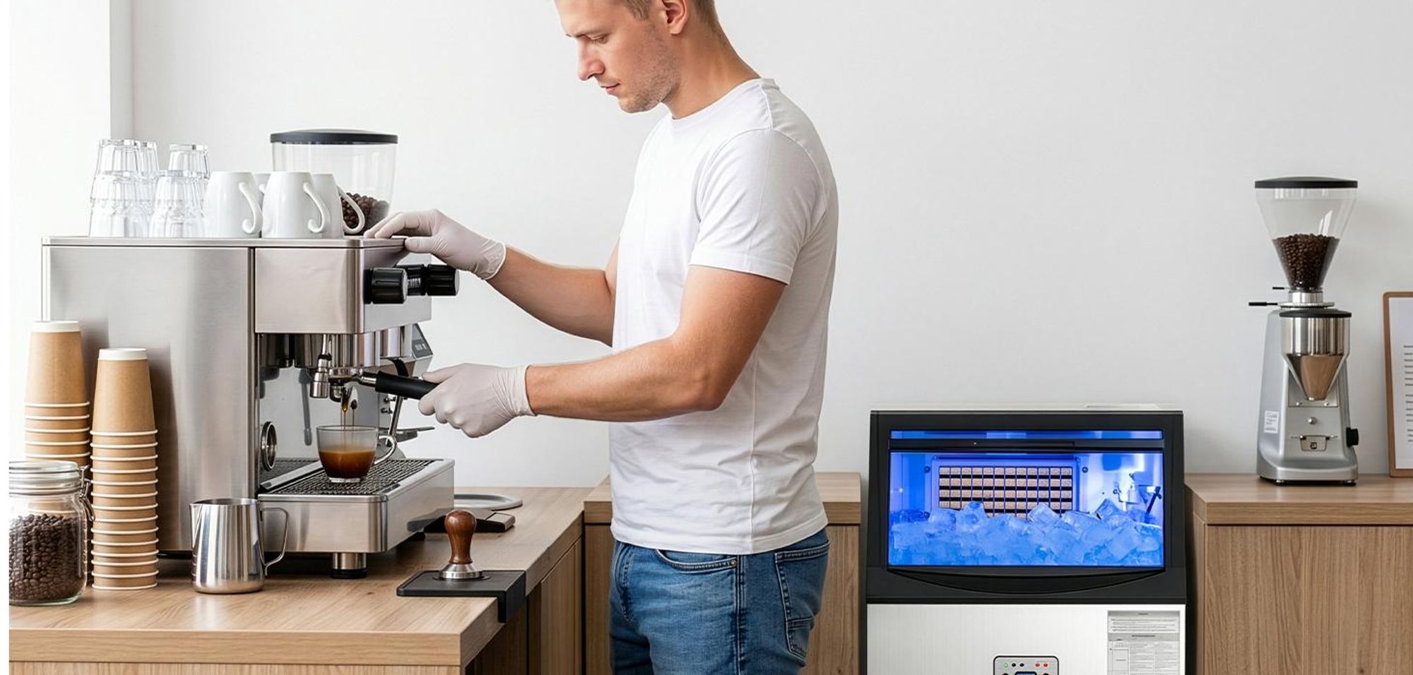 Gewerbliche Eiswürfelmaschine, 72 kg/24 Std.Edelstahl Untertisch-Eismaschine mit 28 kg Eislagerkapazität
