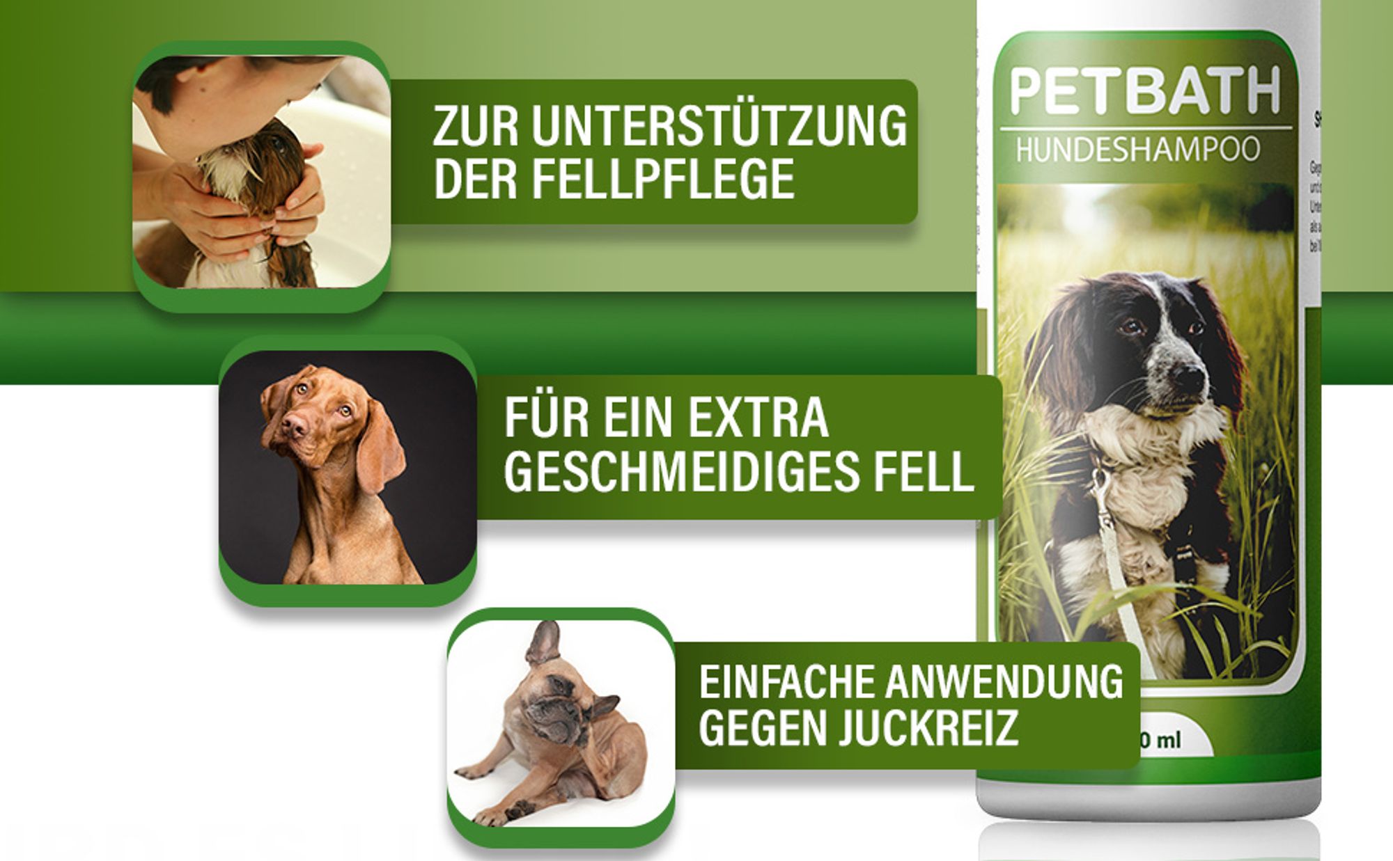 Adema Natural® | Petbath | Shampoo für Hunde - Hundeshampoo gegen Fell Geruch & Juckreiz – Fellpflege – für alle Hunderassen geeignet