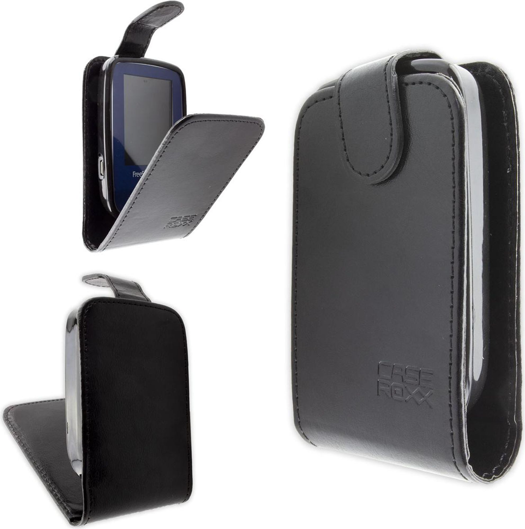 caseroxx Schutz Tasche Hülle Flip Cover kompatibel mit Freestyle Libre 1 / 2 / 3 / 14 Day, Smartphone Tasche Flip Cover in schwarz Bild 1