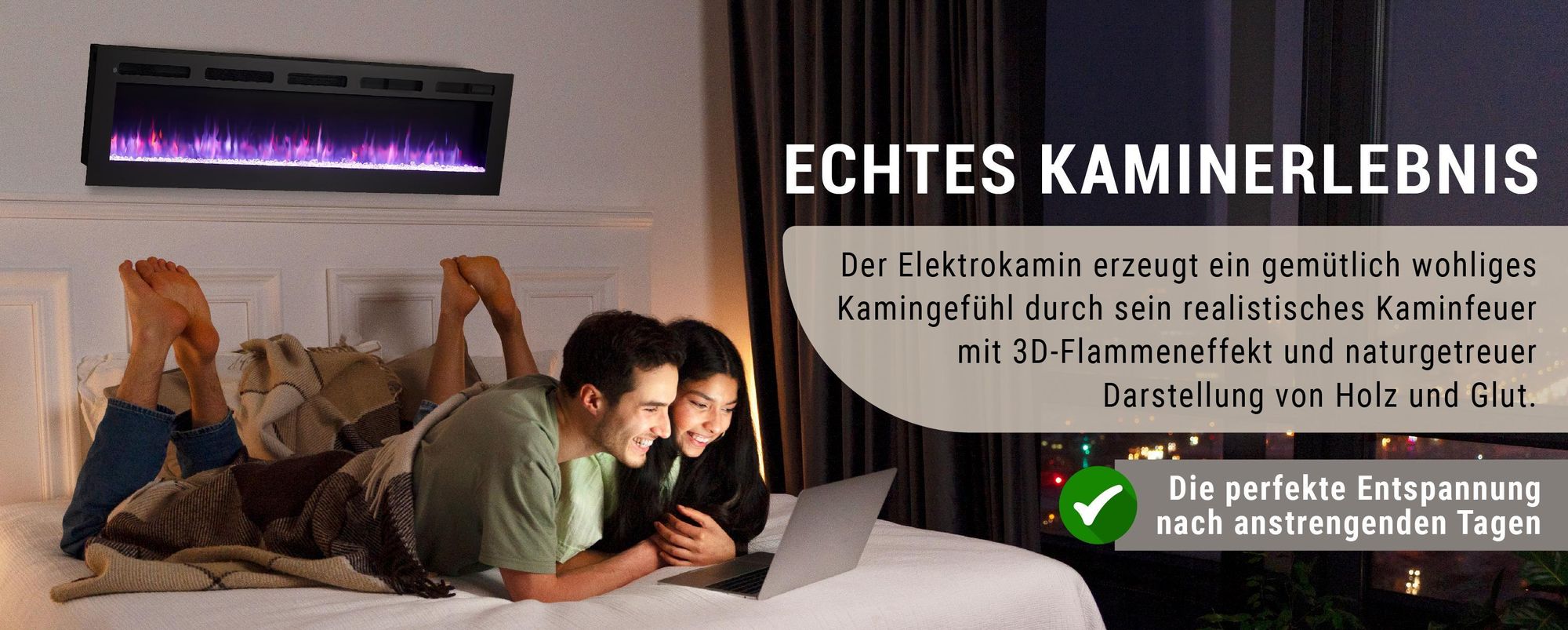 Elektrokamin BALDERIA Leif 70 - 2in1 - schwarz