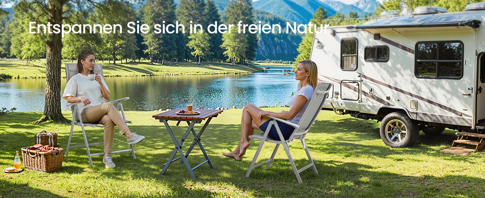 [Tragbar und faltbar] Der Klappstuhl wiegt nur 3,4 kg und ist zusammengeklappt 14 cm dick