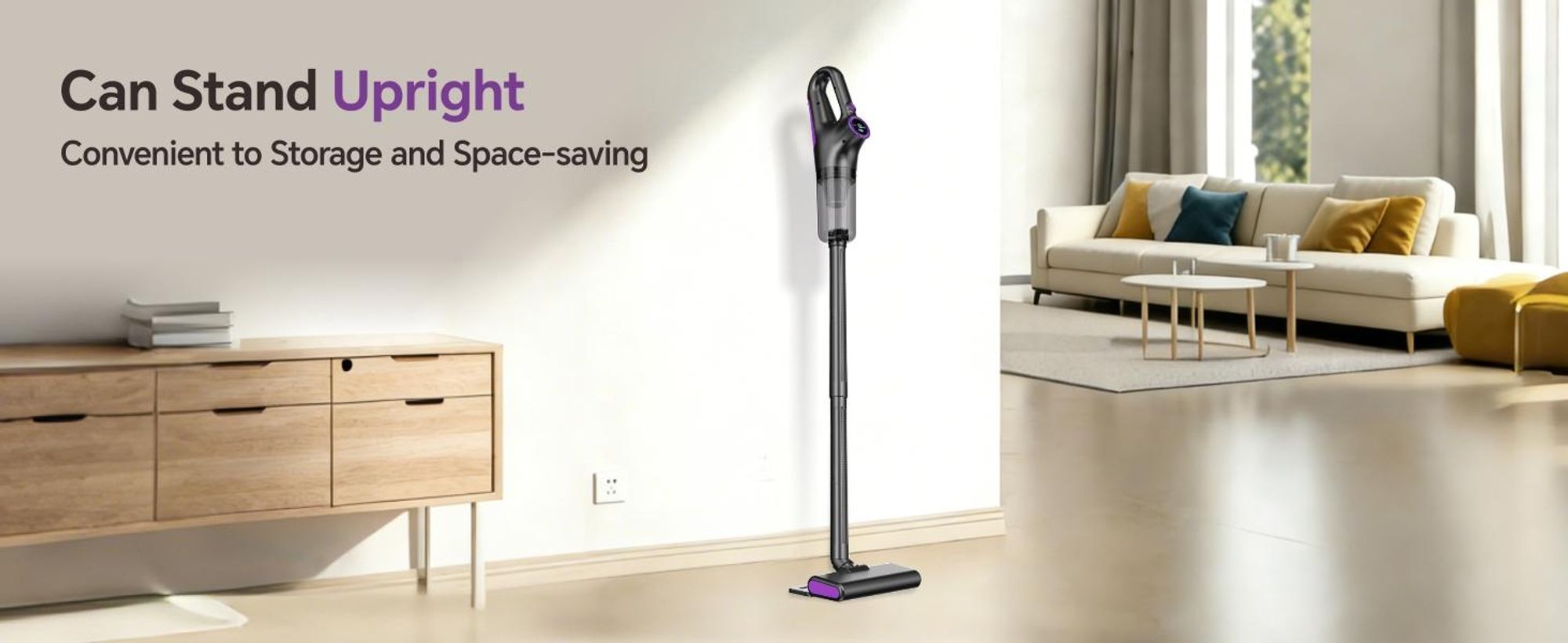 2-in-1 Tragbar Handstaubsauger, 15000Pa Kabelloser Staubsauger, Stabstaubsauger mit LED-Anzeige, HEPA-Filter, Staubsauger für Zuhause & Hartholzboden