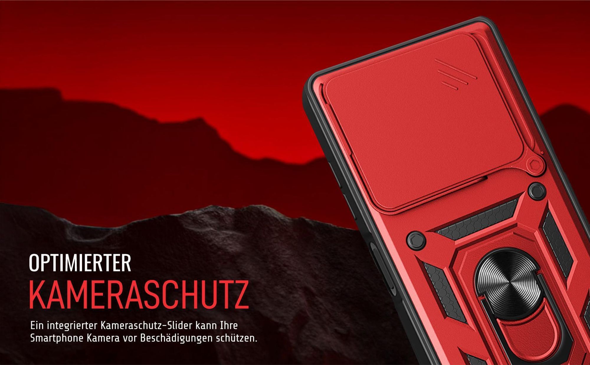 Handyhülle in Rot für Xiaomi Redmi Note 14 5G mit Kameraslider