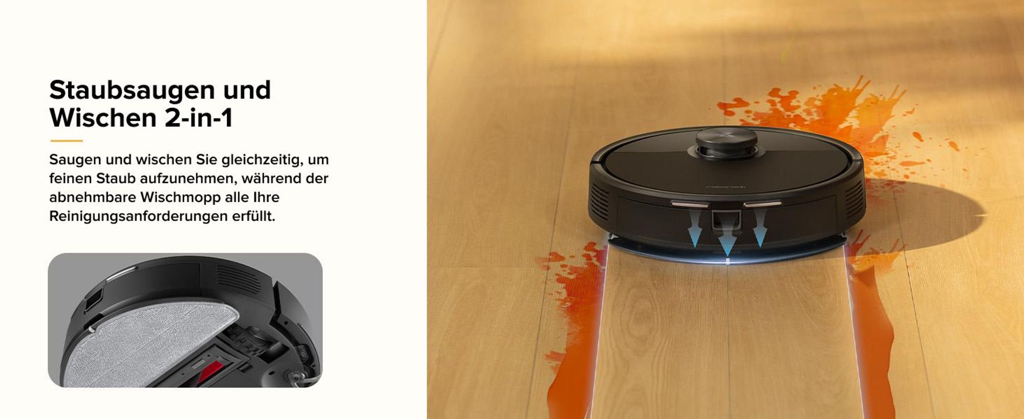 Roborock Q7 M5 Saugroboter mit Wischfunktion, 10.000Pa(Upgrade von Q5 PRO), Dual Anti-Tangle-System,Staubsauger Roboter für Teppich,Tierhaare(Schwarz)