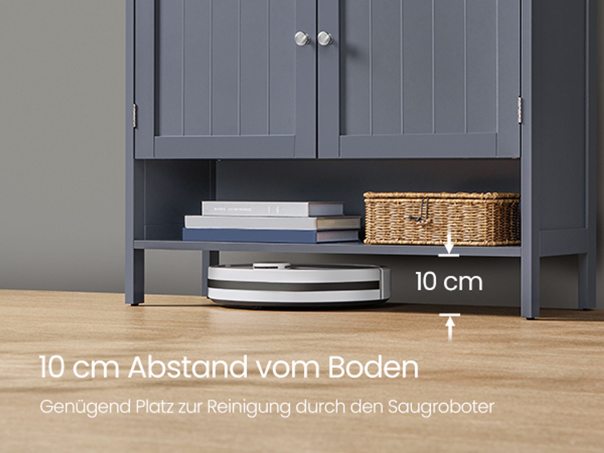 VASAGLE Schuhschrank moderner Landhausstil, mit höhenverstellbaren Ablagen, 35 x 80 x 70 cm
