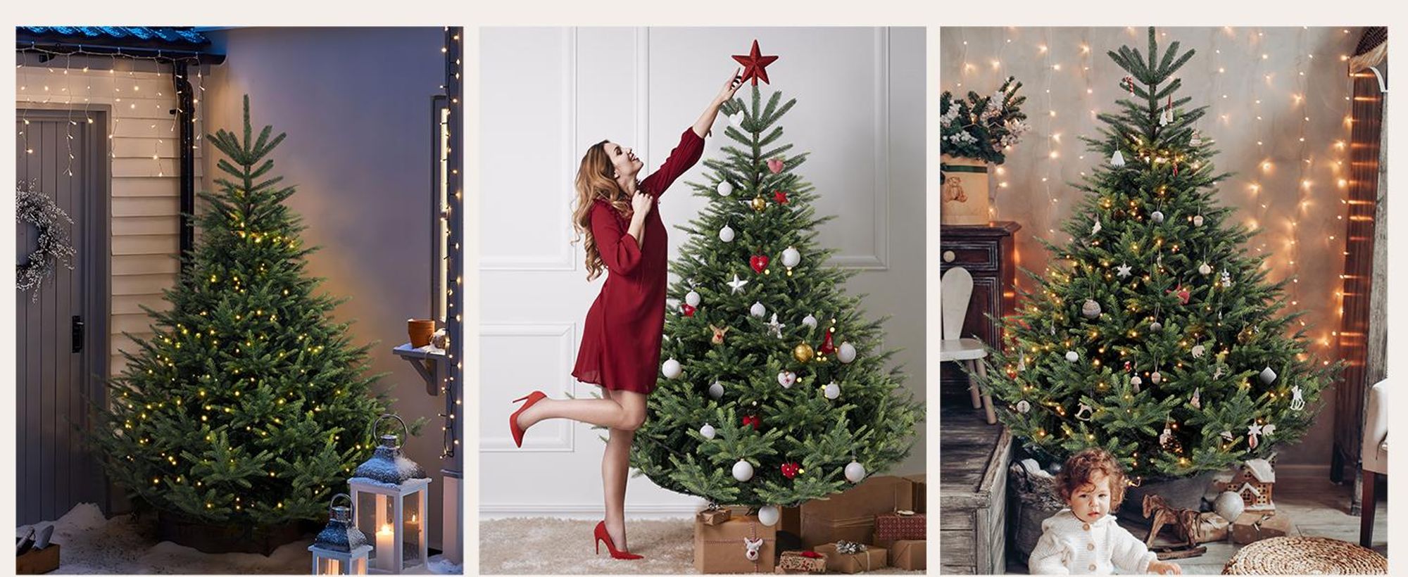 Salcar Künstlicher Weihnachtsbaum 180/210 cm Tannenbaum echt Spritzguss aus PE & PVC mit Metallständer