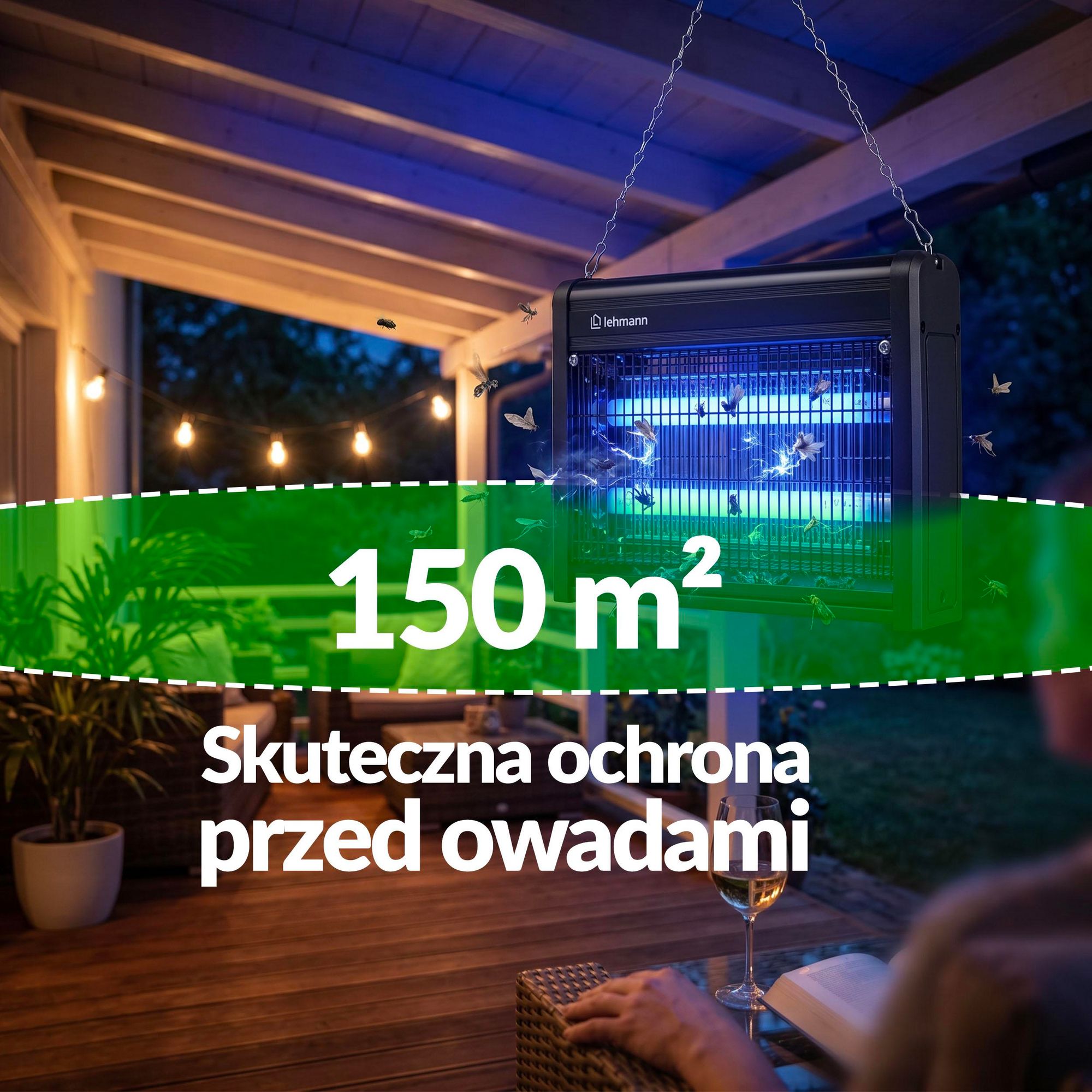 Lampa Owadobójcza Lehmann Na Komary Muchy Osy Ćmy Owady Pułapka Elektryczna + Pilot