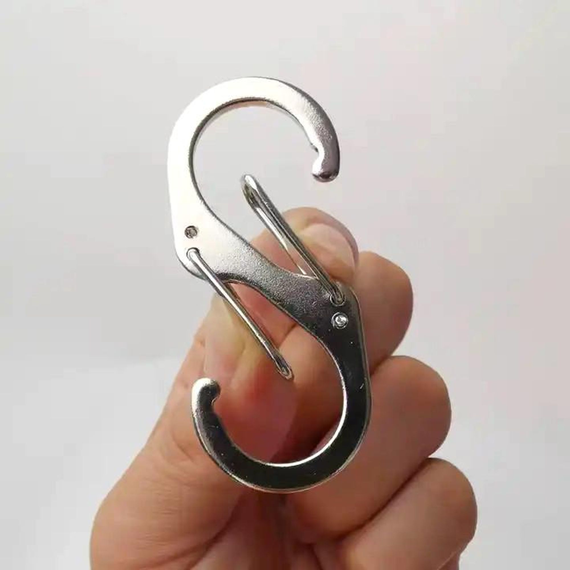 S-Karabiner 32mm klein Edelstahl schwarz Schlüsselanhänger Doppelöffnung Haken