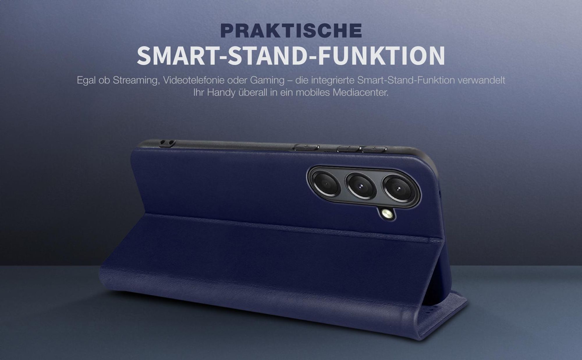 Fliphülle aus Leder für das Samsung Galaxy A26 5G mit Smartstand Funktion