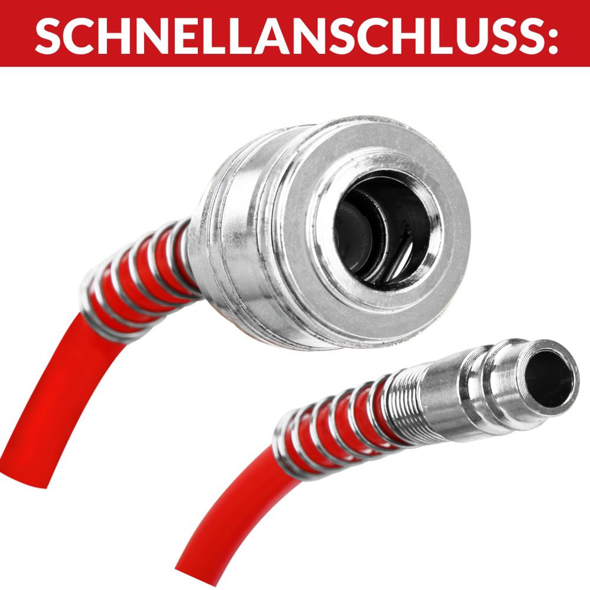 DEUBA® Druckluft Set 3tlg. 12 bar Für Gängige Kompressoren 5m Schlauch Schnellkupplung Manometer Ausblaspistole Reifenfüller Luftdruckprüfer Werkzeug