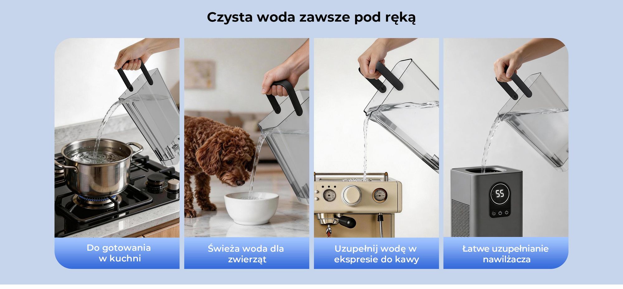Filtr do wody RO Hydrofast C300 z funkcją gazowania, w zestawie filtr wymiany HF04 5-w-1, lampa UV, woda chłodna (7°C) i woda gorąca