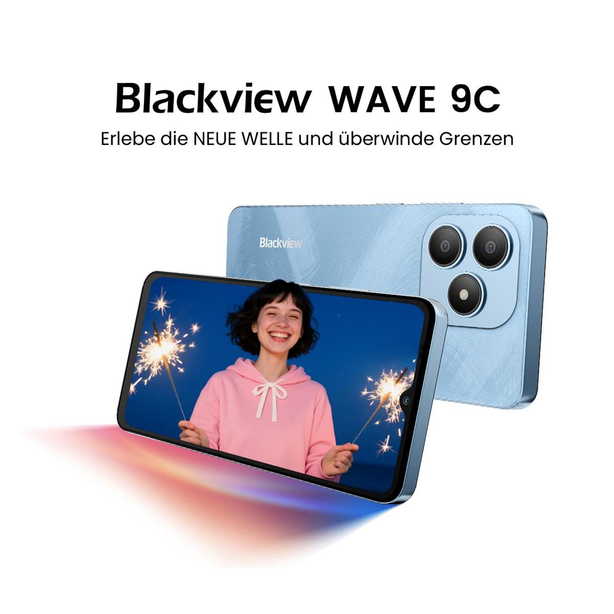 Blackview Wave 9C KI Handy Ohne Vertrag,Android15,12GBRAM+128GBROM,5000mAh,Dual SIM,1080P FHD,Fingerabdruck-Entsperrung