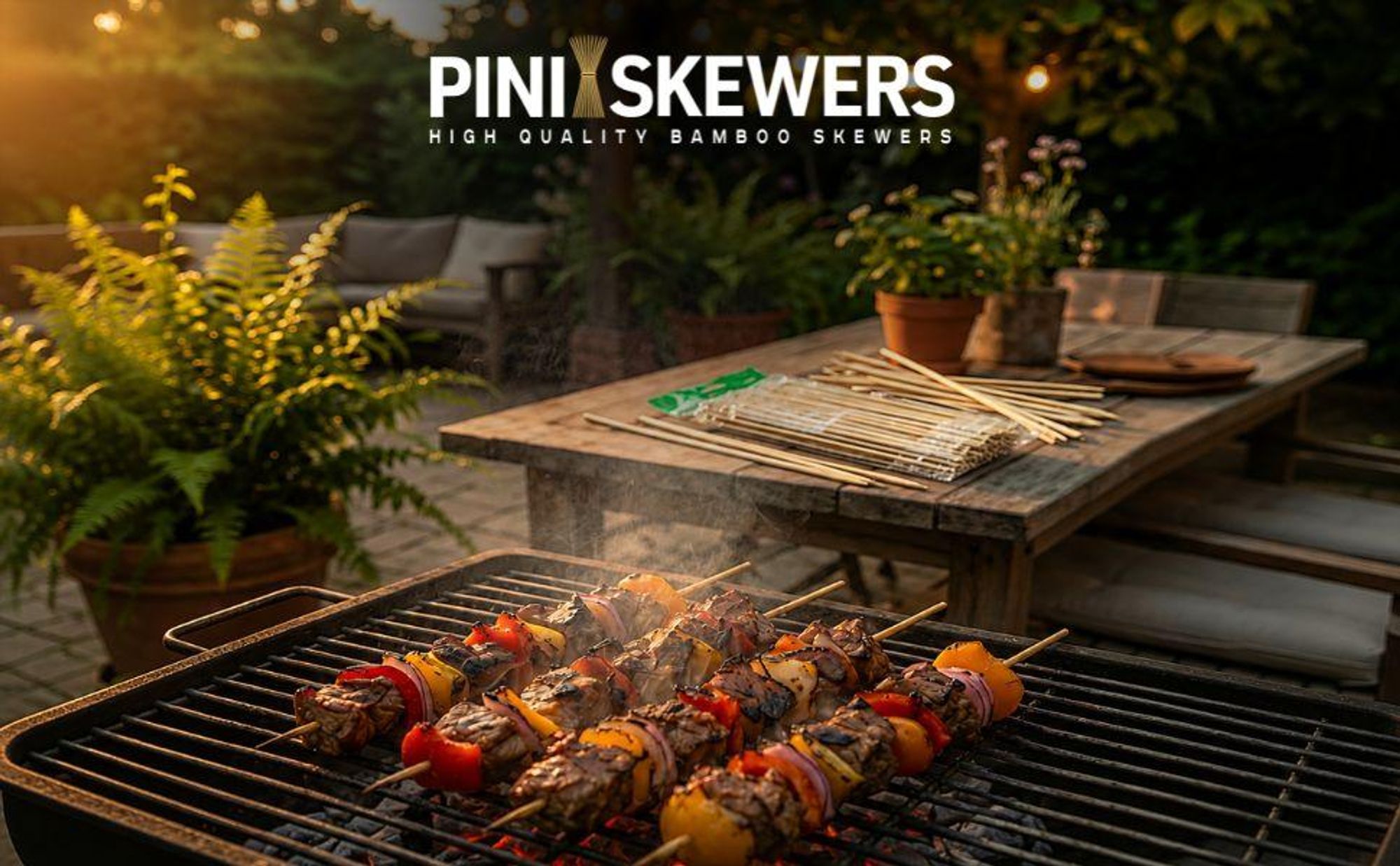 PINI 600 St. Grillspieße Schaschlikspieße Holzspieße Bambusspieße 30 cm