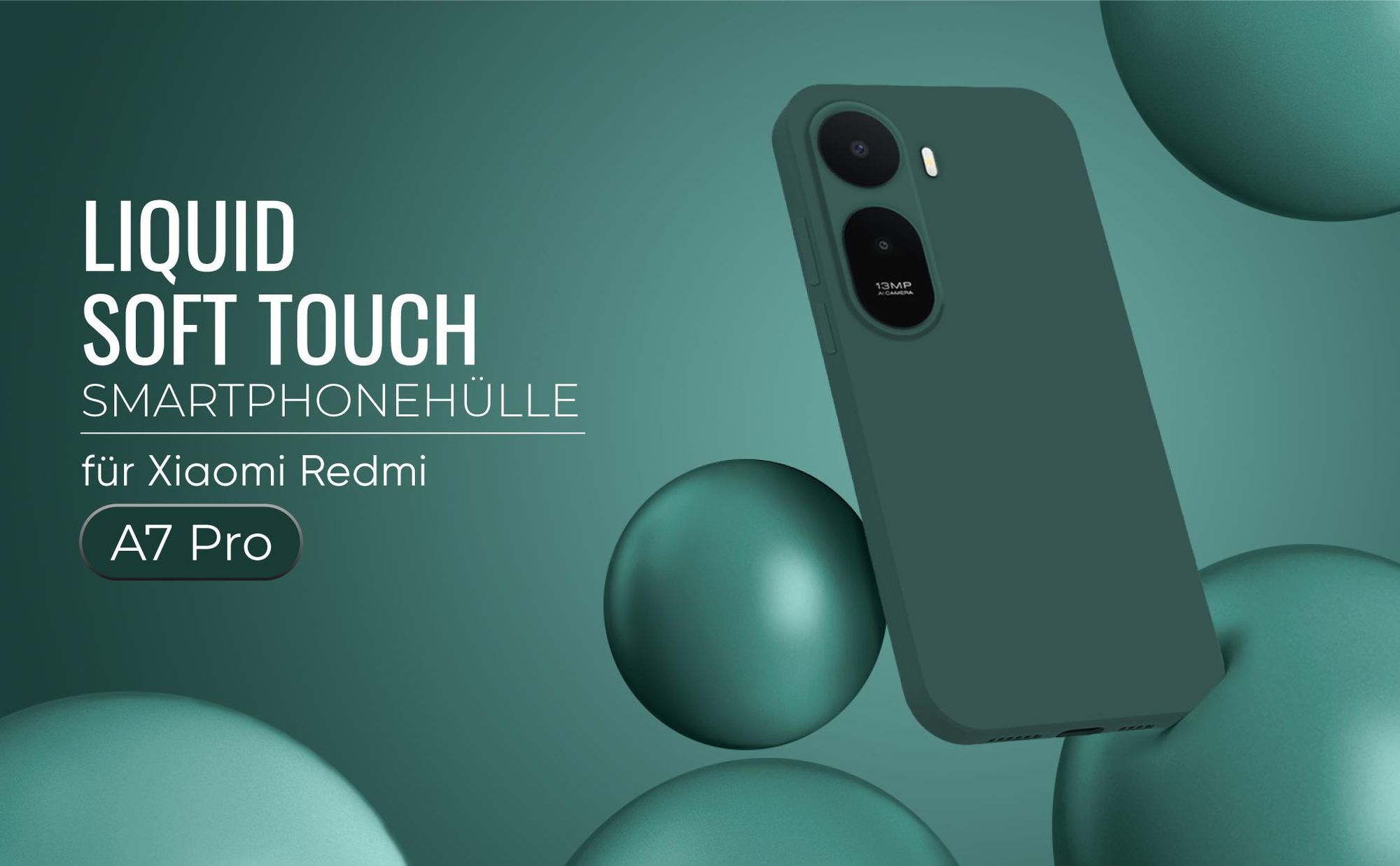 Liquid Soft Touch Smartphone Hülle in Grün für Xiaomi Redmi A7 Pro