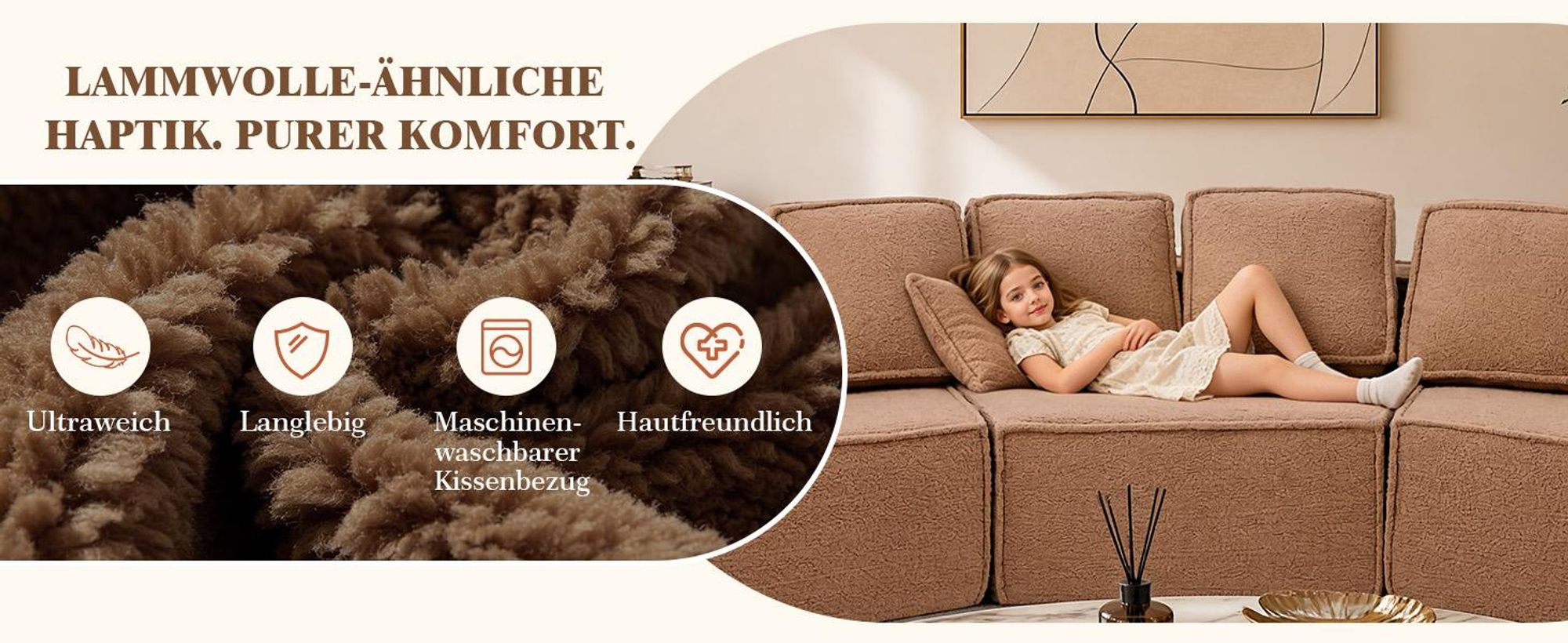 COMHOMA Sofa, modulares Schlafsofa, Polstersofa, 3-Sitzer Sofa, Flexible Sektionscouch,mit Aufbewahrungstasche, Couch mit schlaffunktion, Keine Montag