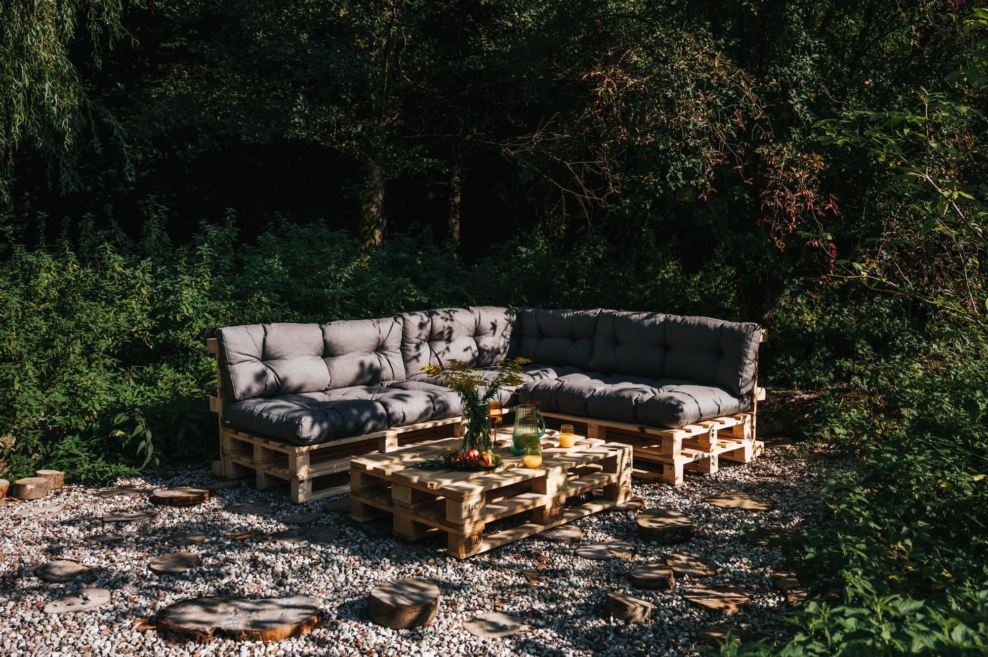 Palettenkissen, Gartensofakissen, Sitzkissen, N_PPI (Set Sitzkissen 120x80 + Rückenlehne 120x40, Hellgrau)
