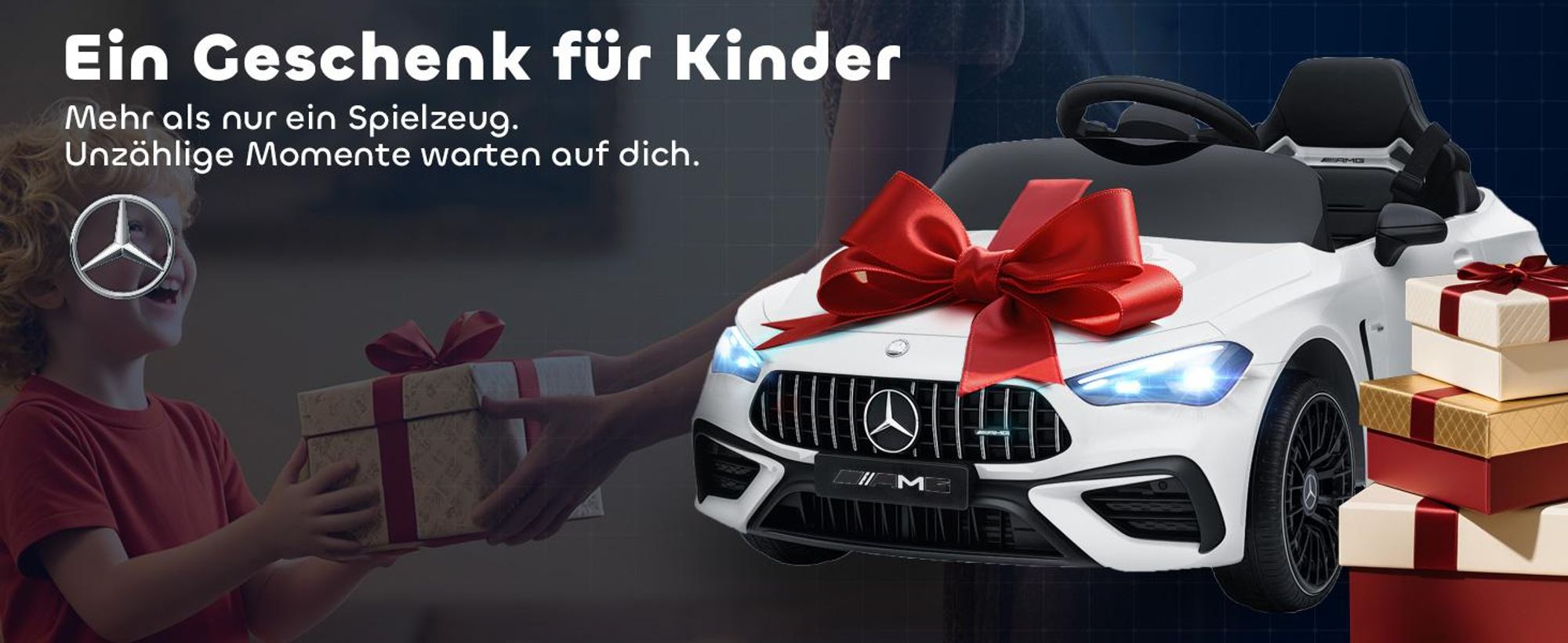 AIYAPLAY Kinder Elektroauto 2x12V Kinderauto mit Musik, MP3, Sanftem Start/Stopp