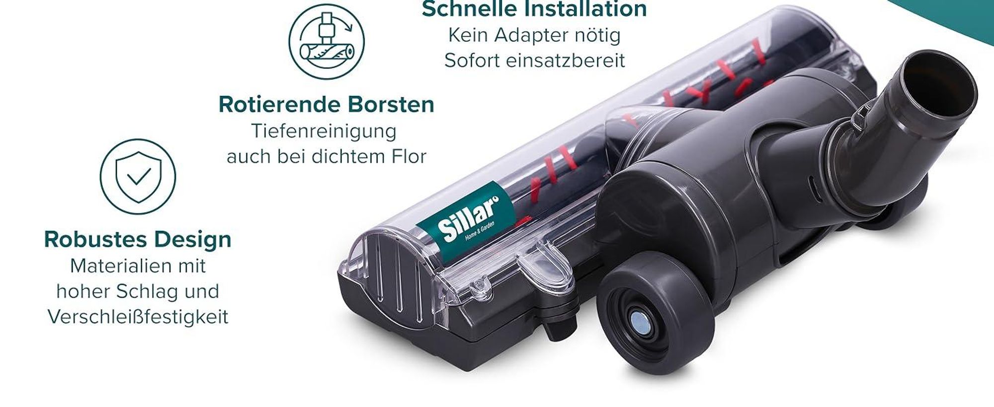 Sillar Turbodüse für Dyson DC33 DC37 DC39 DC41 – Bodendüse passend wie 923181-03 mit Bürstwalze