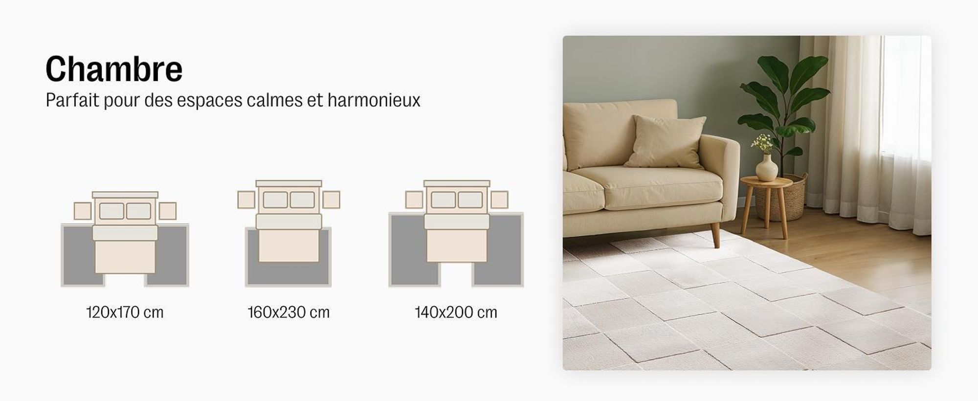 benuta tapis de salon Claire Gris 160x230 cm tapis de salon rectangulaire motif moderne poil ras scandinave